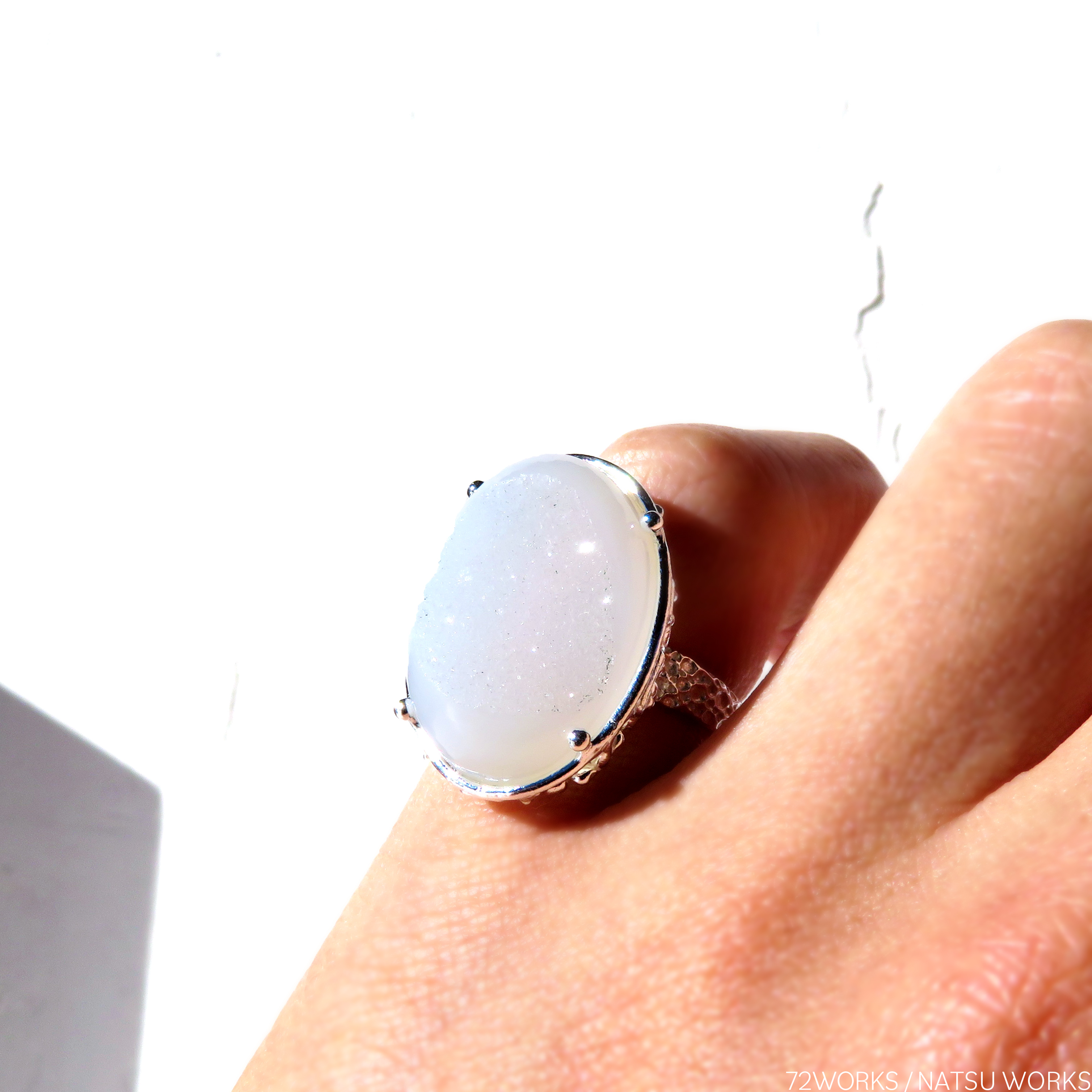 ドゥルージーカルセドニー リング Window Druzy Chalcedony Ring Iichi ハンドメイド クラフト作品 手仕事品の通販