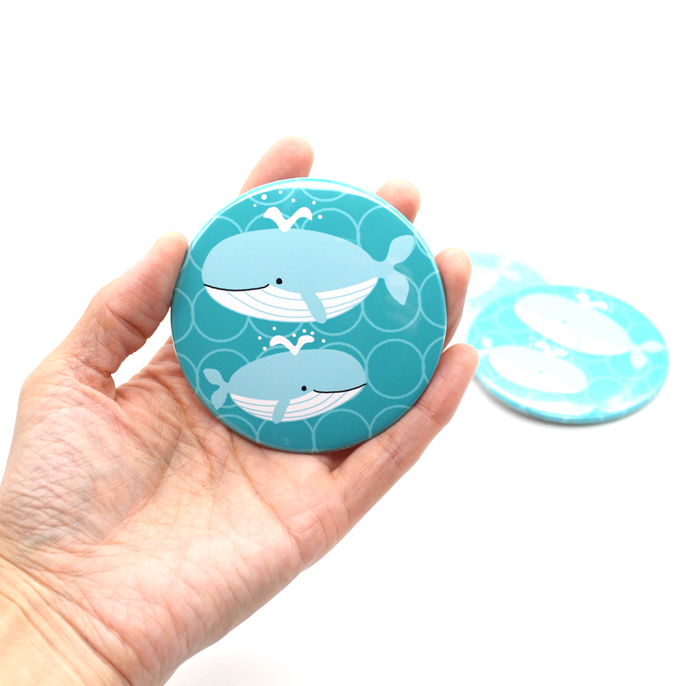 コンパクトミラー 手鏡 動物 くじら 鯨 ブランド リトルアニマル キャラクター グッズ コスメ Iichi ハンドメイド クラフト作品 手仕事品の通販