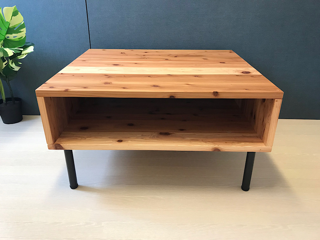 送料無料】 ローテーブル 長方形 120cm 70cm 杉 アイアン ロ型脚