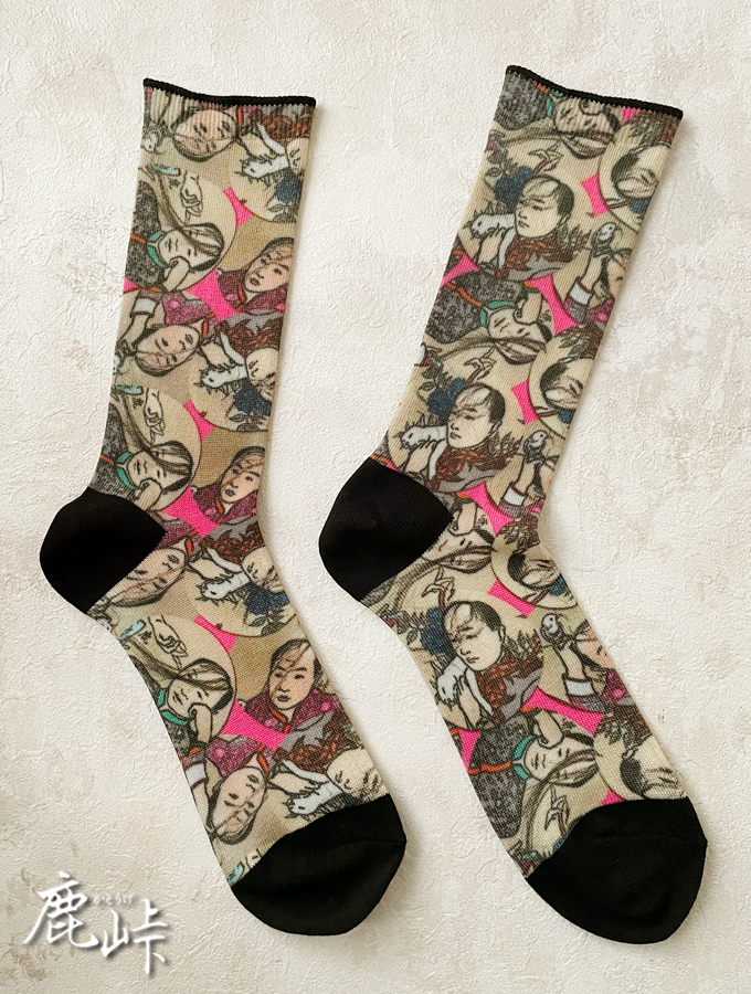 男女兼用サイズ ゆるふわ男子柄 ソックス メンズfサイズですが男女兼用24 26cm用 コロコロ系 Iichi ハンドメイド クラフト作品 手仕事品の通販