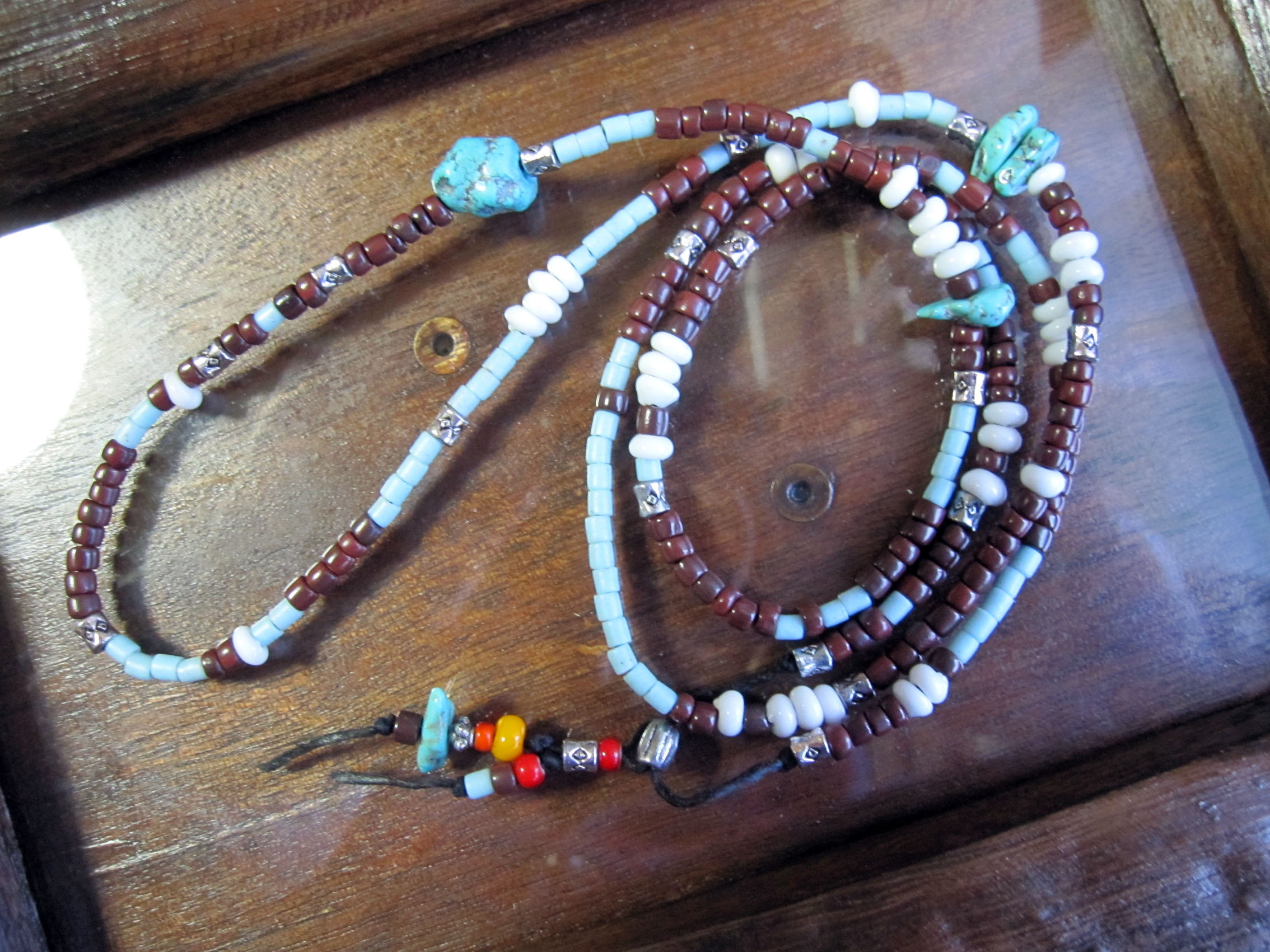 アンティークビーズのロングネックレス メンズ Iichi ハンドメイド クラフト作品 手仕事品の通販