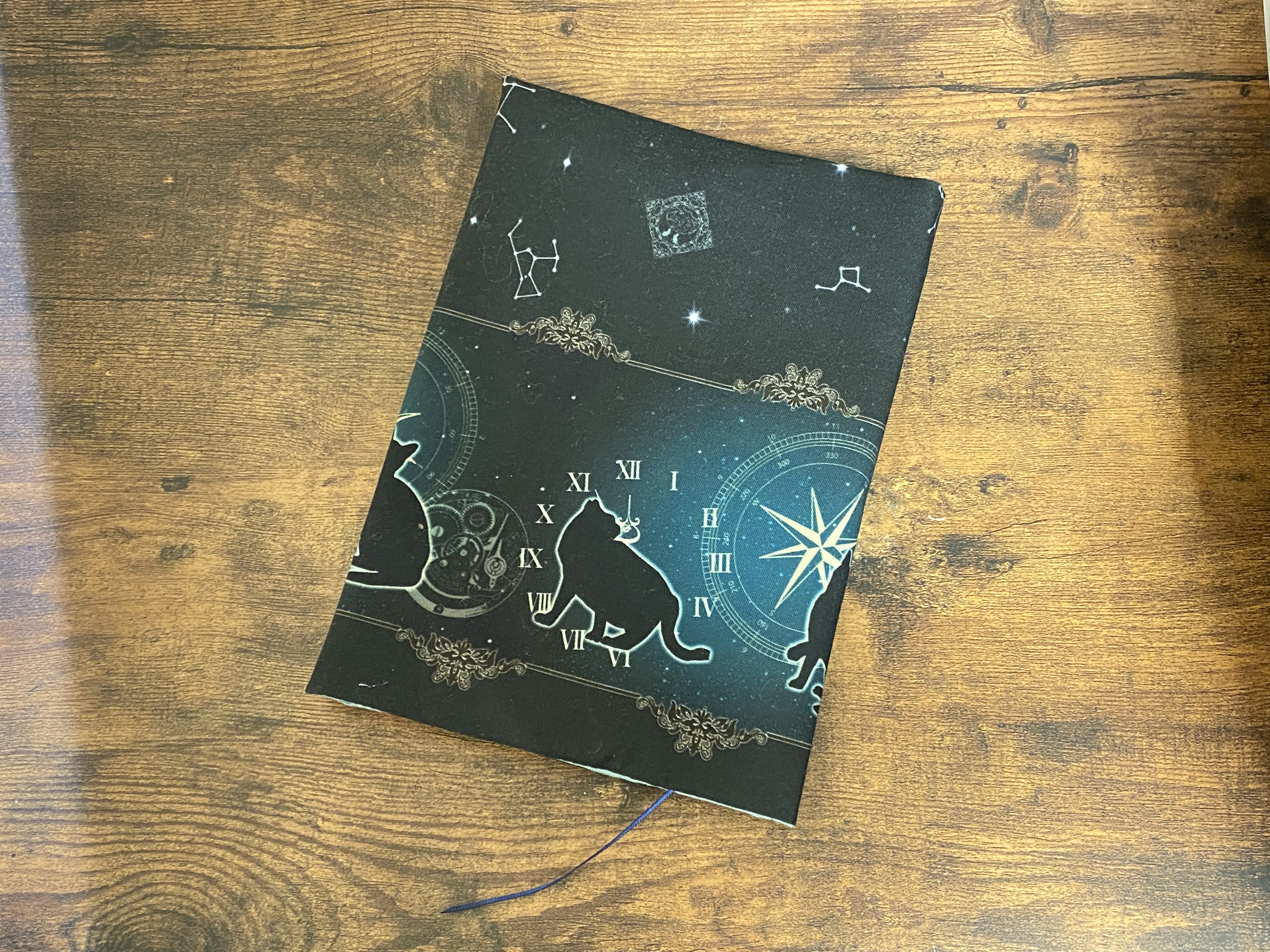 四六判ハードカバー用ブックカバー 星を旅する猫 Iichi ハンドメイド クラフト作品 手仕事品の通販