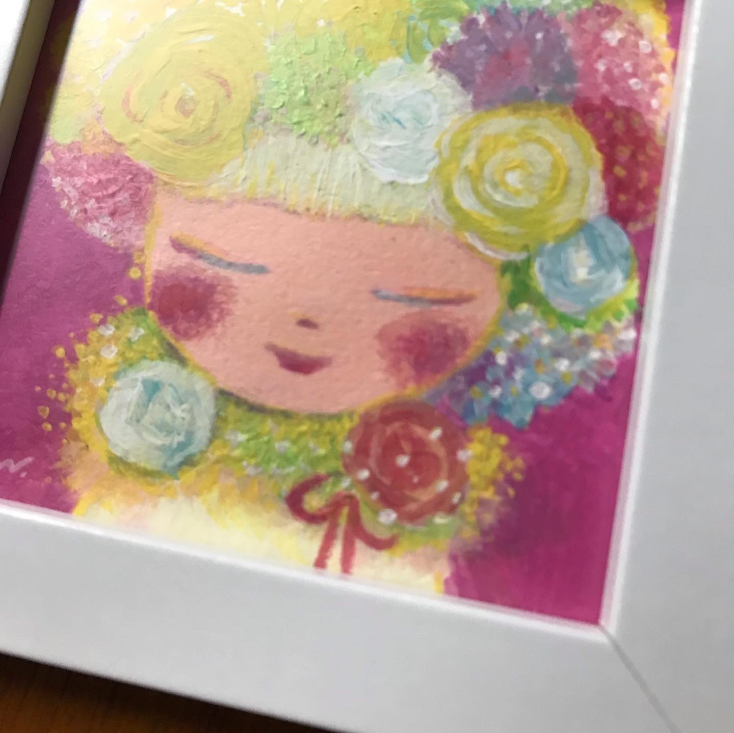 Flowergirl B 花の女の子 女子が元気になる絵 水彩イラスト オリジナル原画 Iichi ハンドメイド クラフト作品 手仕事品の通販