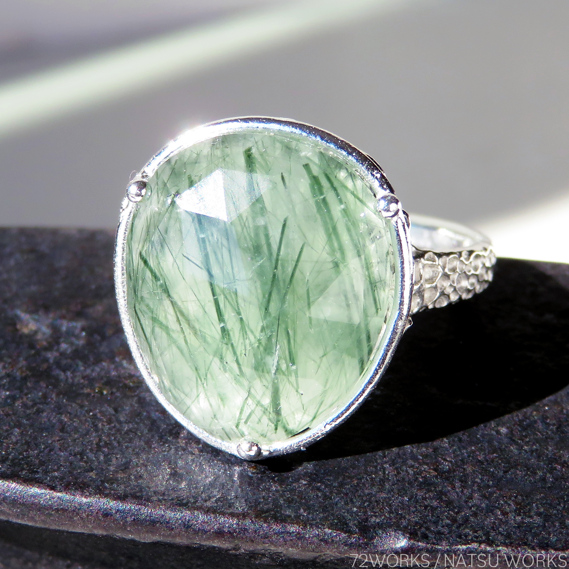 グリーンルチル クォーツ リング / Green Rutilated Quartz Ring 