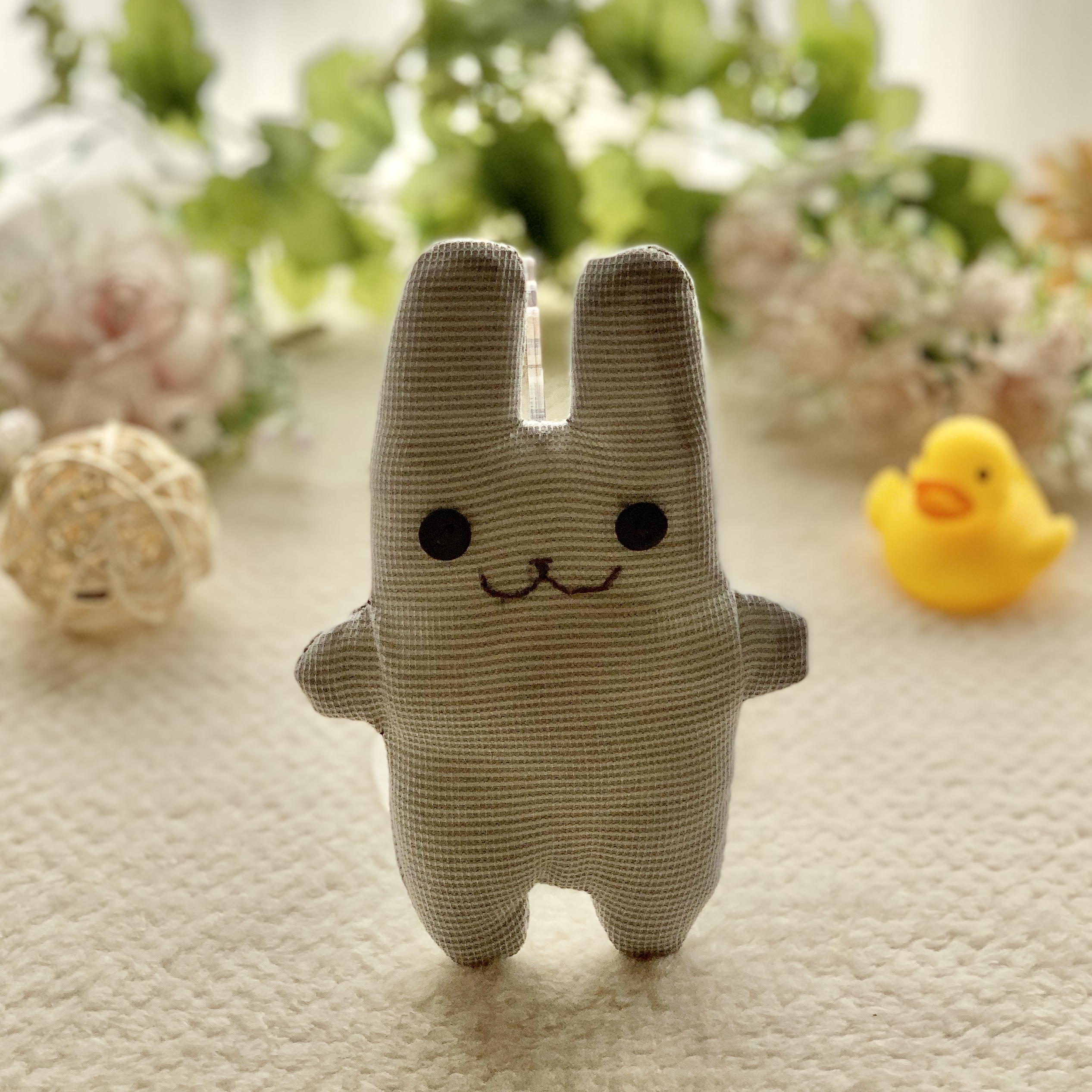 薄いグレーのちびフニータ うさぎのぬいぐるみ Iichi ハンドメイド クラフト作品 手仕事品の通販