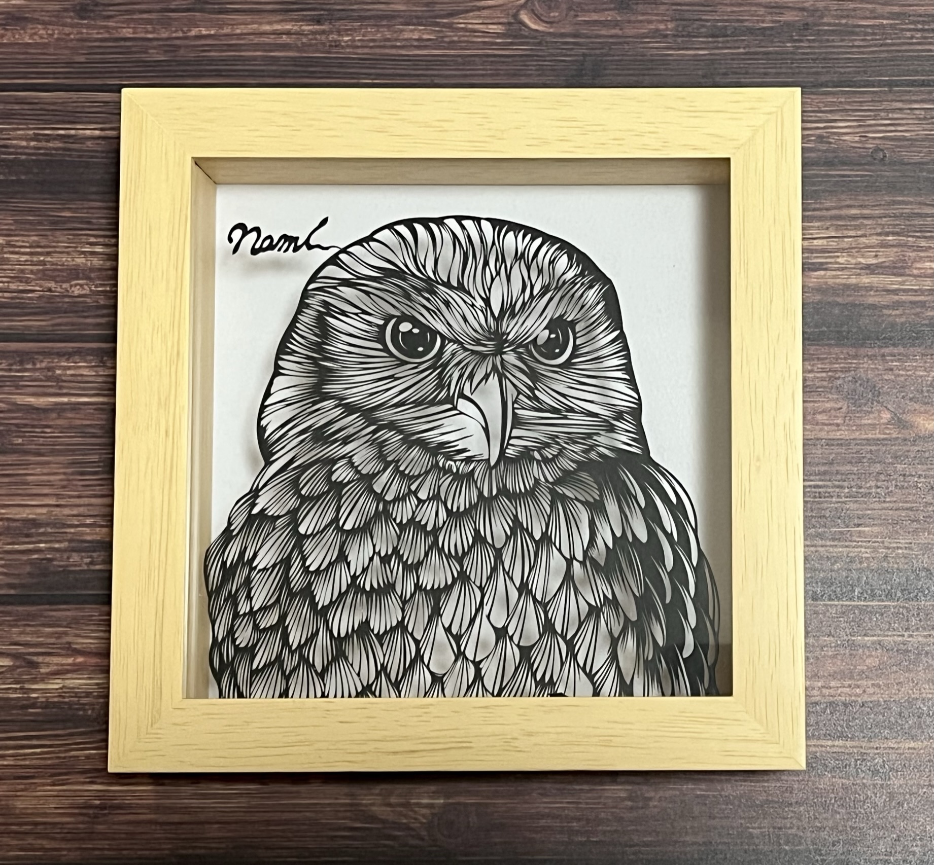 高級ブランド 梟 フクロウ ふくろう 押花 アップリケ 切り絵 押し花 絵画