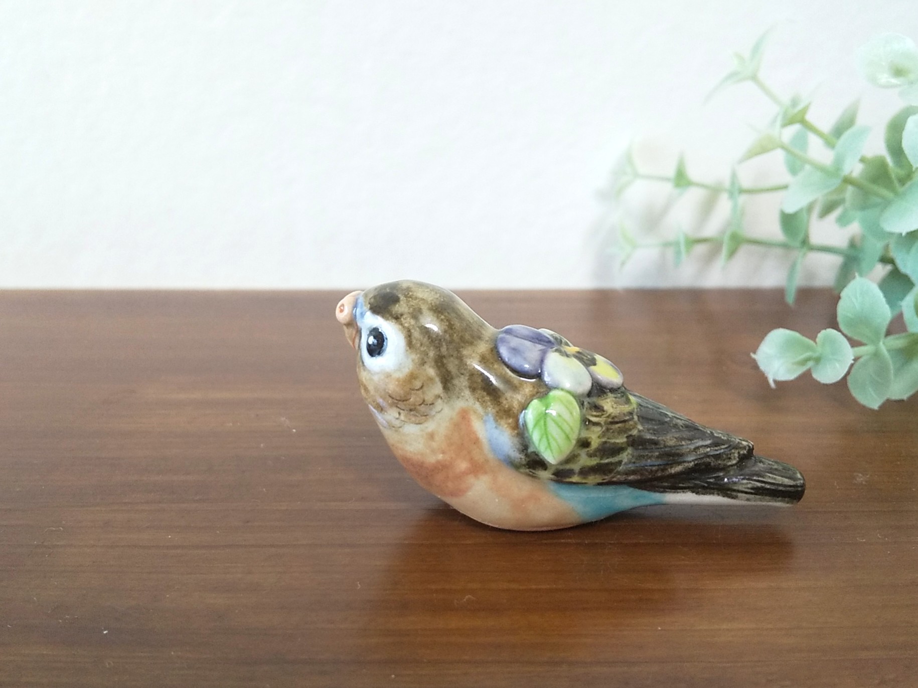 陶飾り アキクサインコ ビオラ Iichi ハンドメイド クラフト作品 手仕事品の通販