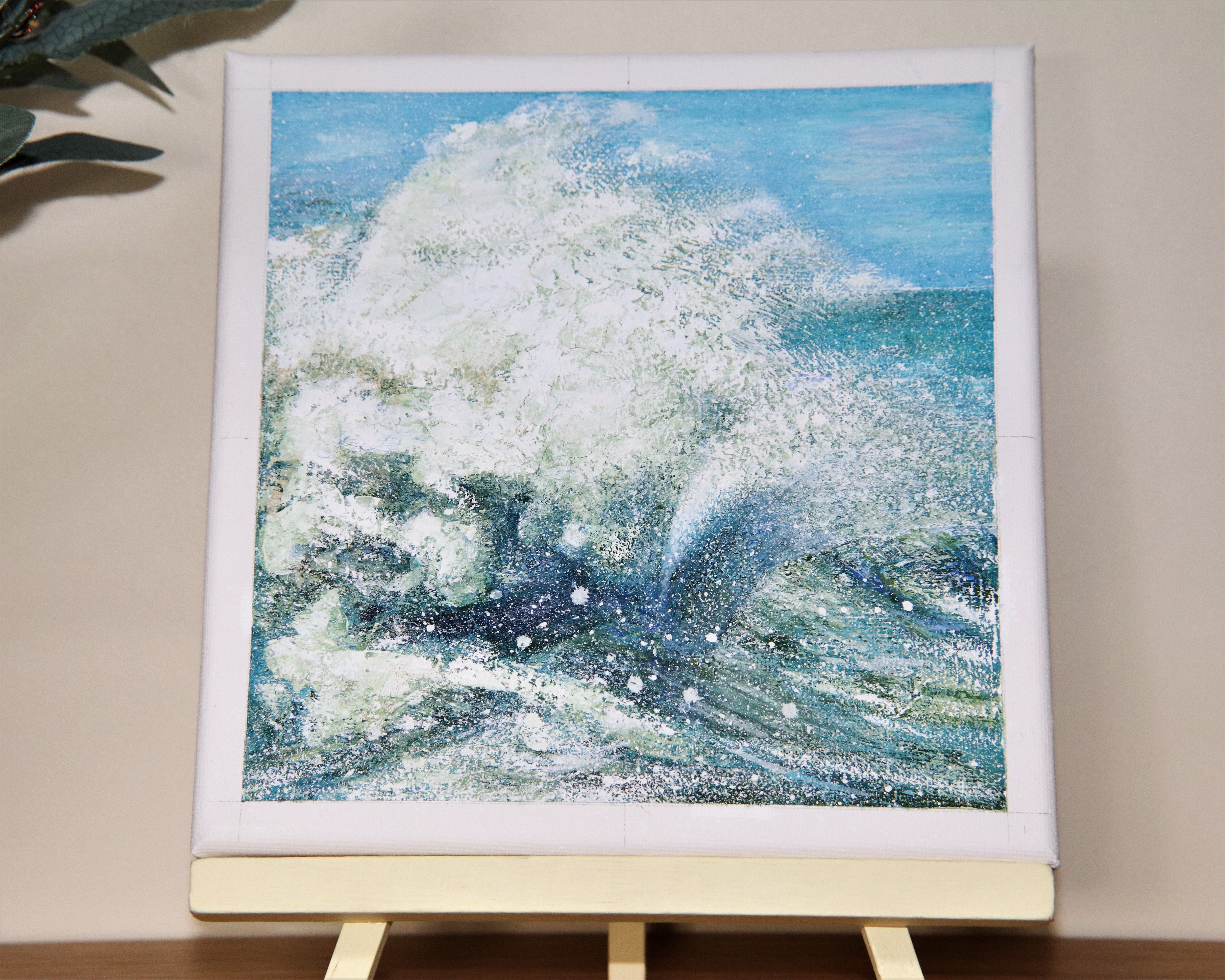 秋の海独り アクリル画 キャンバス 原画 Iichi ハンドメイド クラフト作品 手仕事品の通販