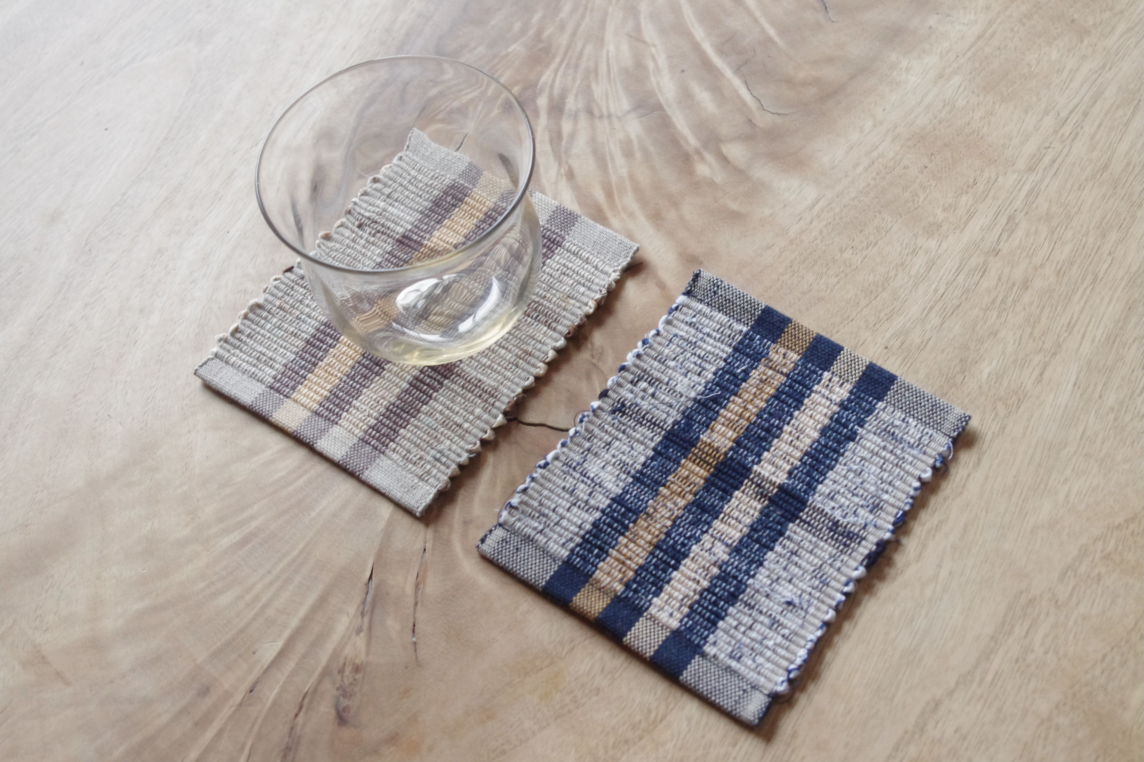 ほっこり　裂織り　ランチョンマットとコースター ほっこり 裂織り ランチョンマットとコースター