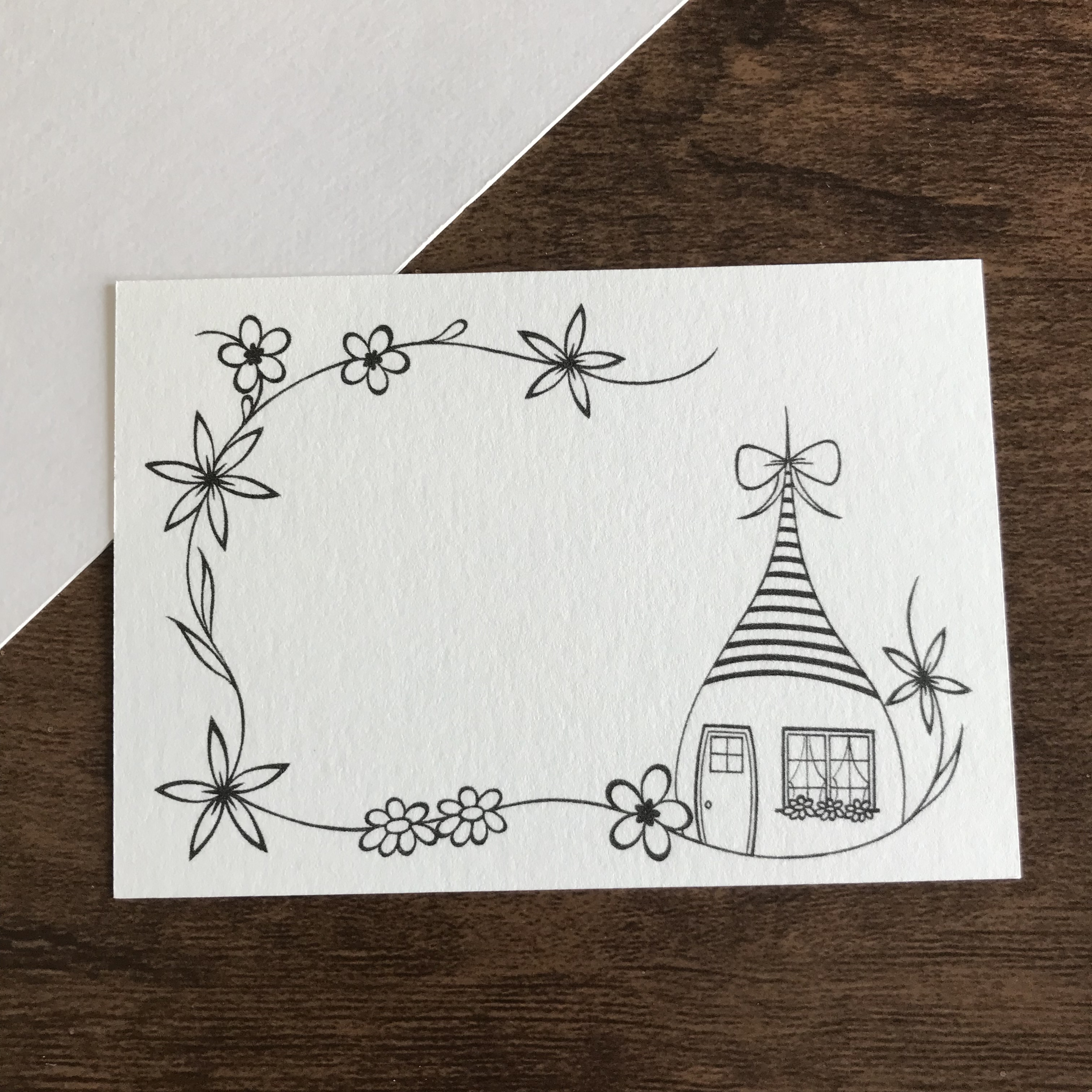 メッセージカードセット 家イラスト Iichi ハンドメイド クラフト作品 手仕事品の通販