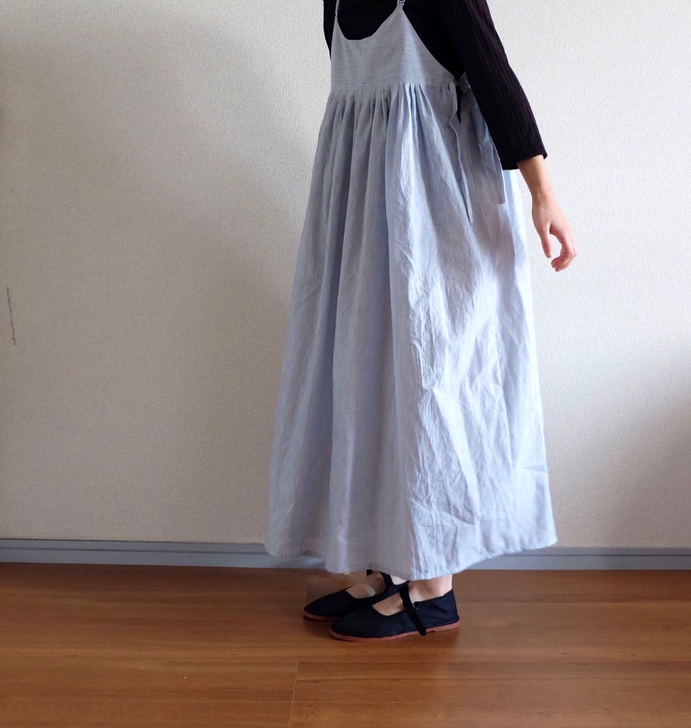 みんなが着られる 背が低い人も着られるタックキャミワンピース Iichi ハンドメイド クラフト作品 手仕事品の通販