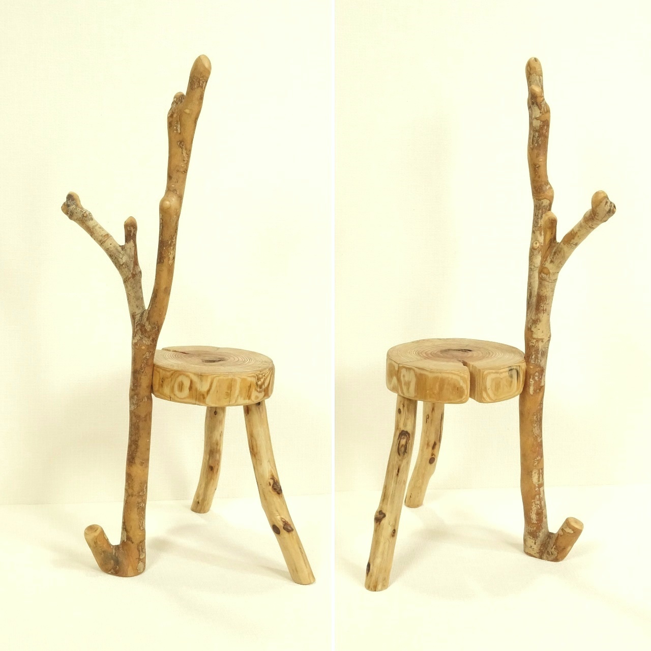 流木を使った大きな椅子