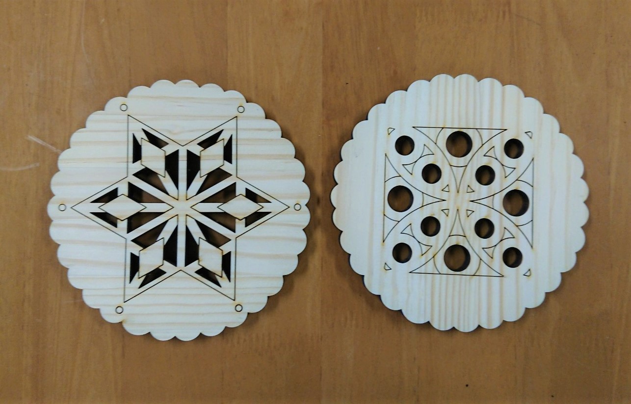 幾何学模様の鍋敷き Iichi ハンドメイド クラフト作品 手仕事品の通販