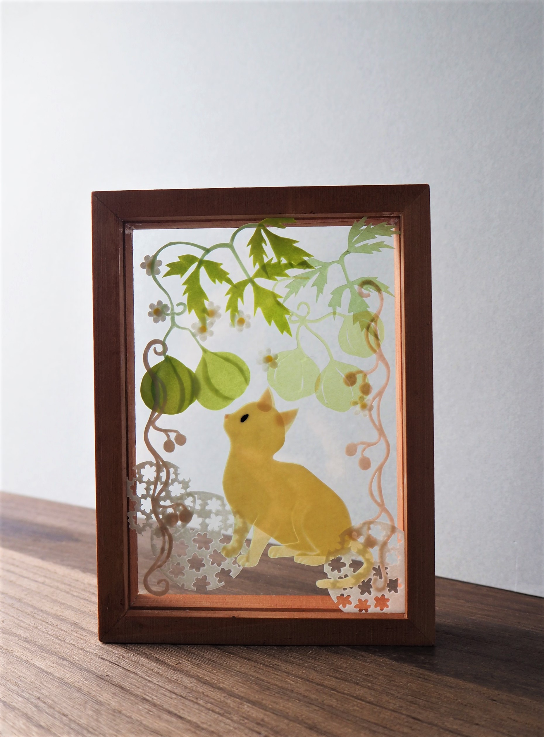 うさぎのガラス絵額 うさぎのガラス絵額