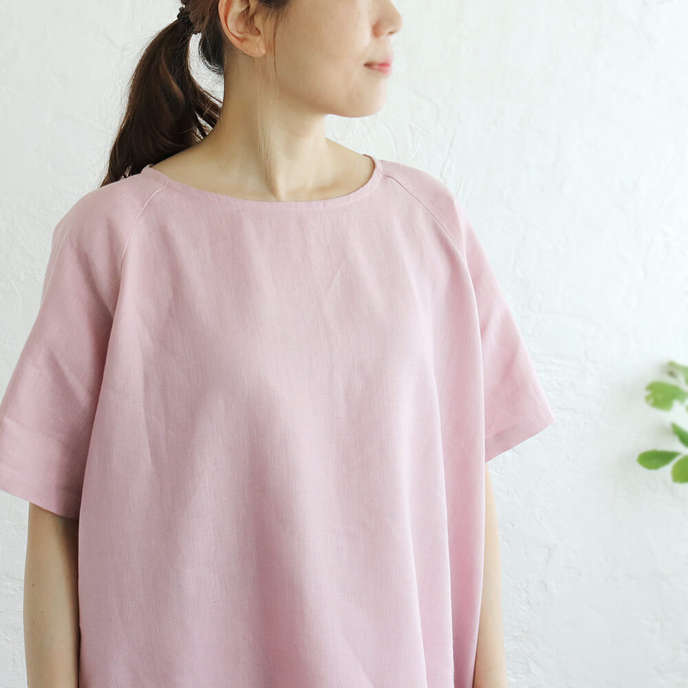 リネンラウンドネックワンピース 大人のゆったり夏ワンピ ダスティピンク Op19 Iichi ハンドメイド クラフト作品 手仕事品の通販 リネンラウンドネックワンピース 大人のゆったり夏ワンピ ダスティピンク Op19 Iichi ハンドメイド クラフト作品 手仕事品の通販