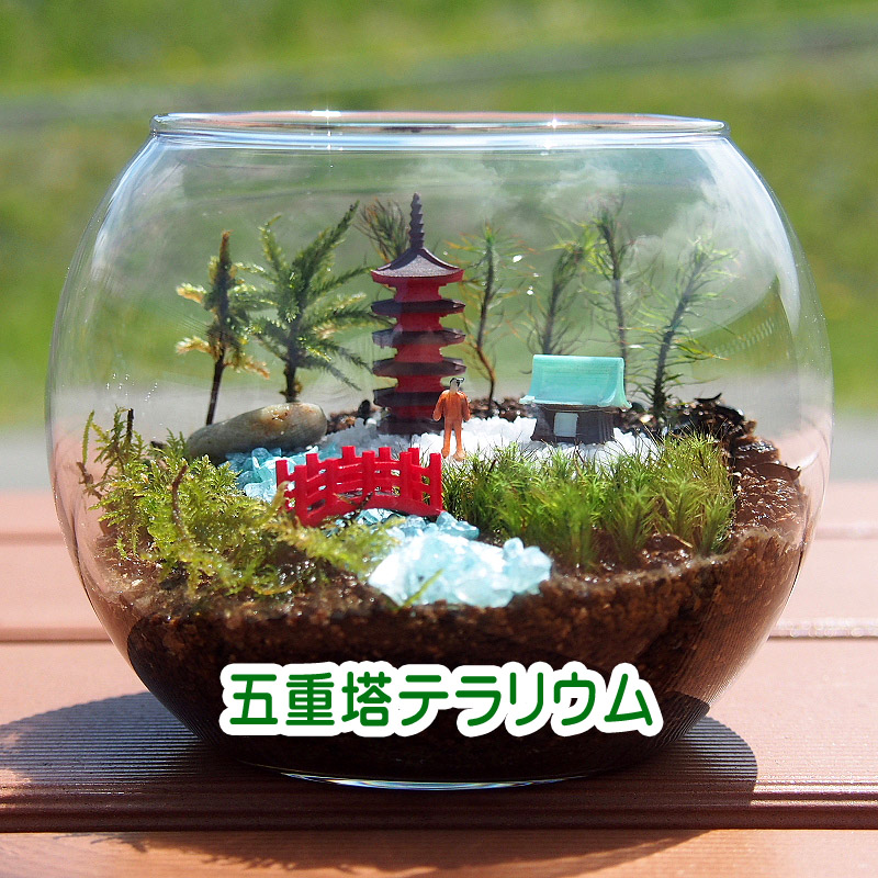 五重塔【苔テラリウム・手作りキット一式】日本情景 父の日ギフト | iichi ハンドメイド・クラフト作品・手仕事品の通販