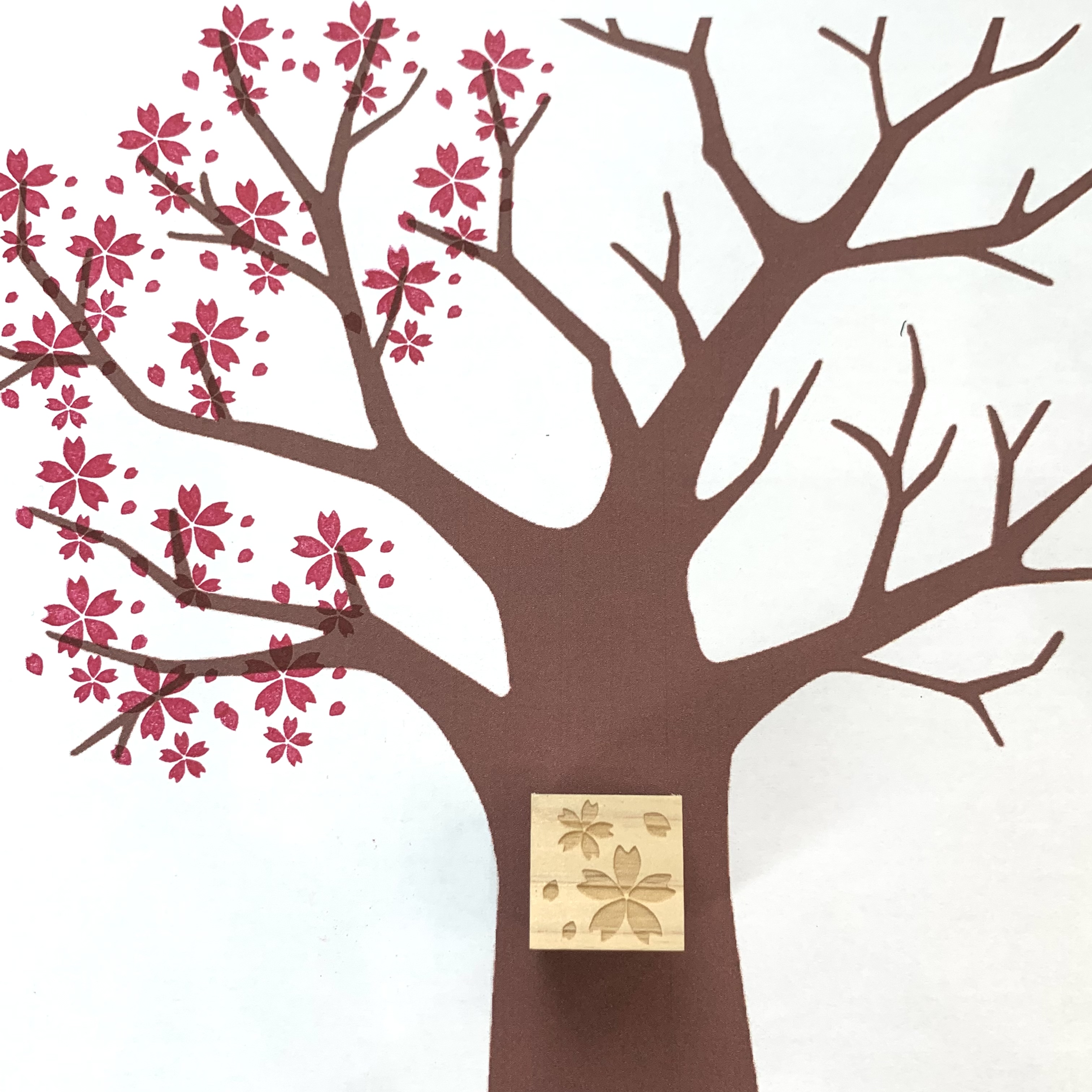 送料無料 桜の花びらゴム印ハンコ スタンプ 印鑑 印面 はんこ 満開 重ね押し 花弁 桜のスタンプ 桜印鑑 Iichi ハンドメイド クラフト作品 手仕事品の通販