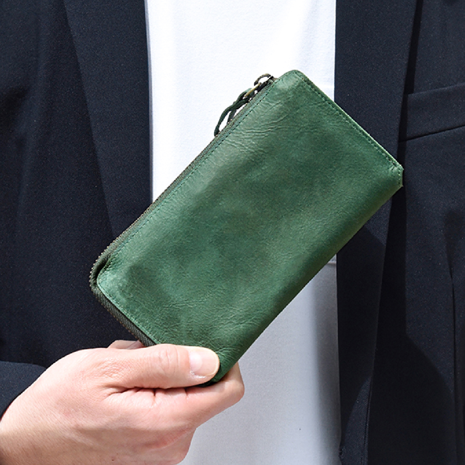 財布 レディース 長財布 最小 Tidy2 0 小さい長財布 メンズ 本革 タイディ2 0 ダークグリーンhaw021 Iichi ハンドメイド クラフト作品 手仕事品の通販