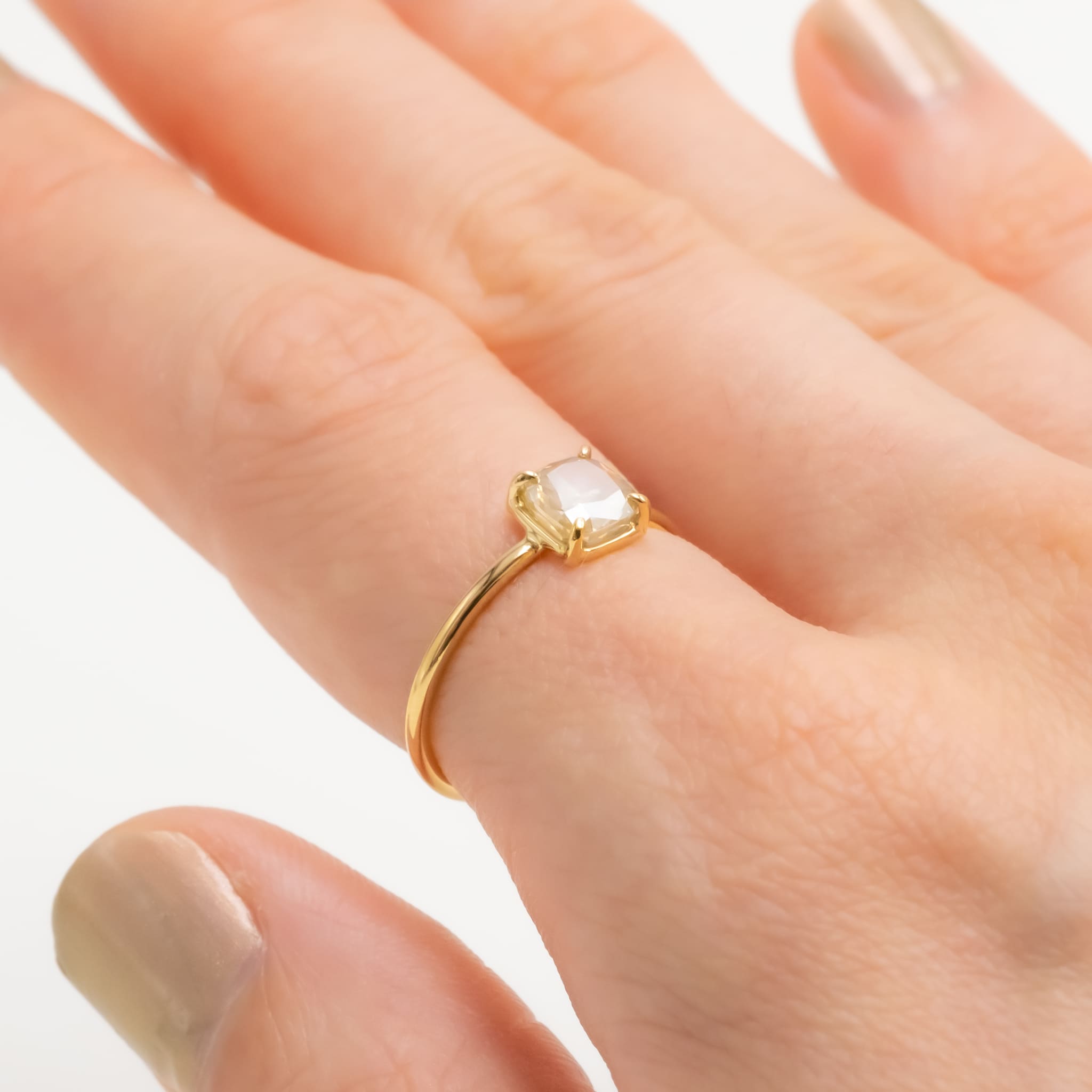 square diamond ring gold