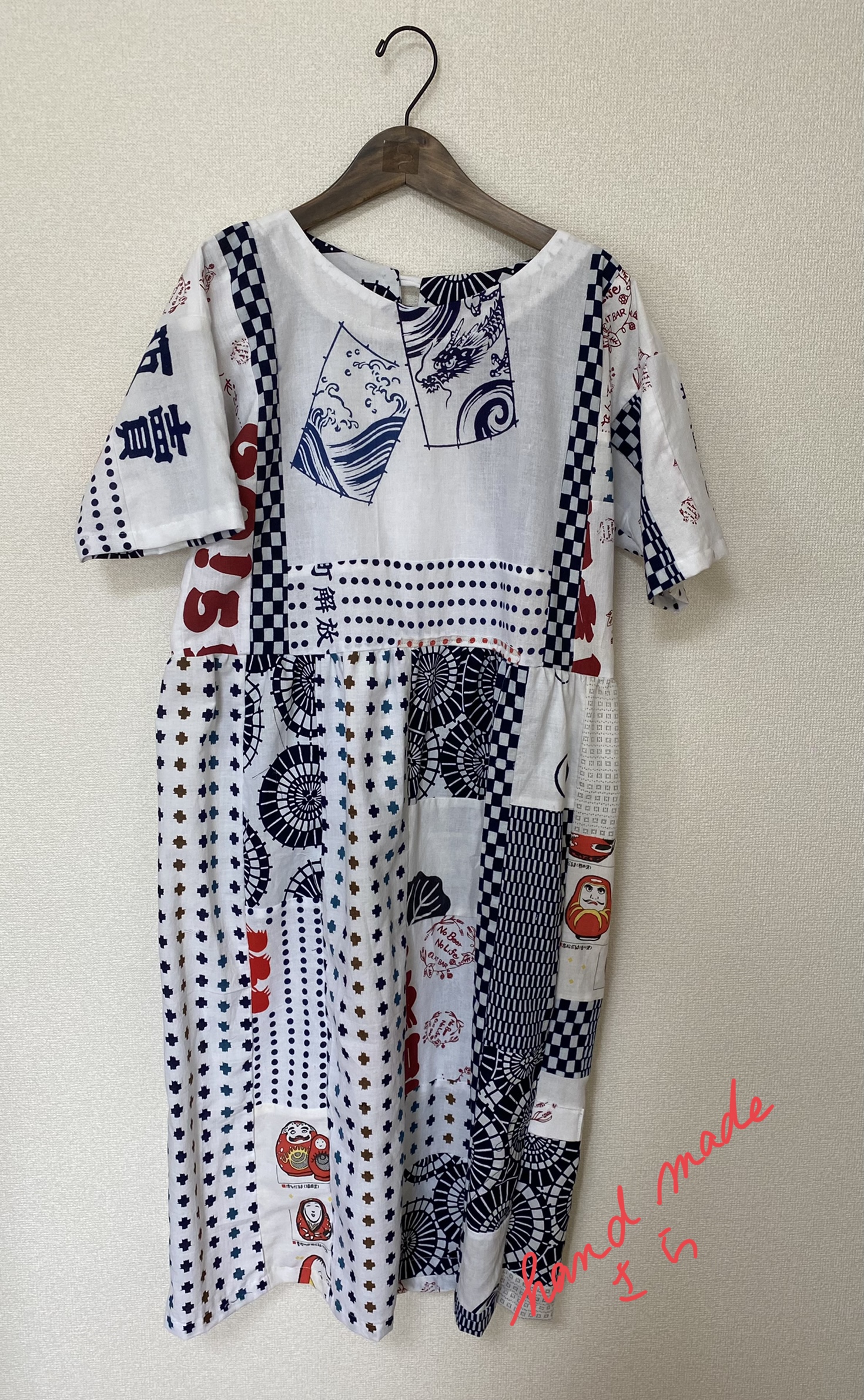 手ぬぐい 浴衣pワンピース だるま Iichi ハンドメイド クラフト作品 手仕事品の通販
