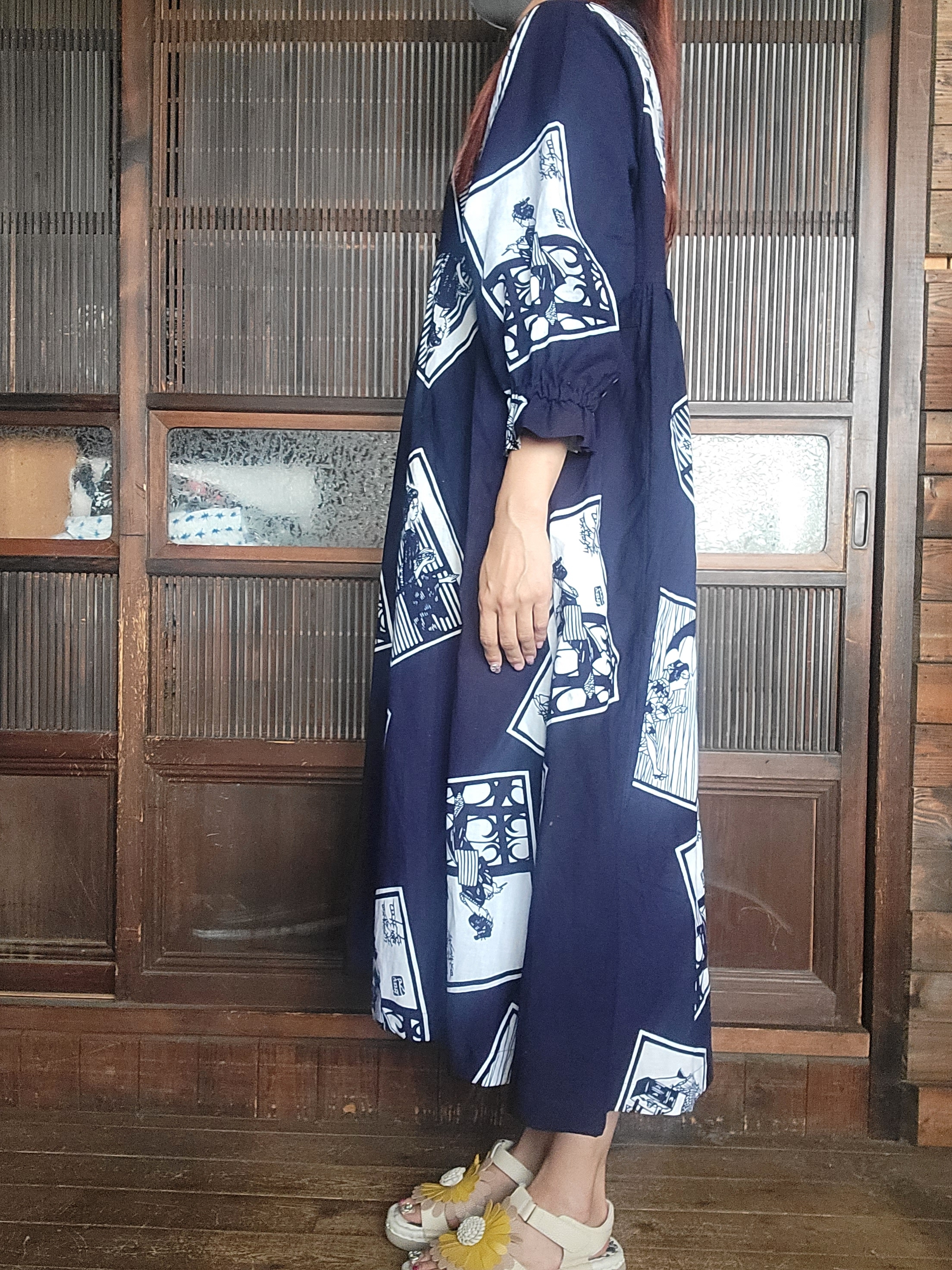 着物リメイク 手作り 浴衣 反物リメイク かわいい柄 ワンピース Iichi ハンドメイド クラフト作品 手仕事品の通販