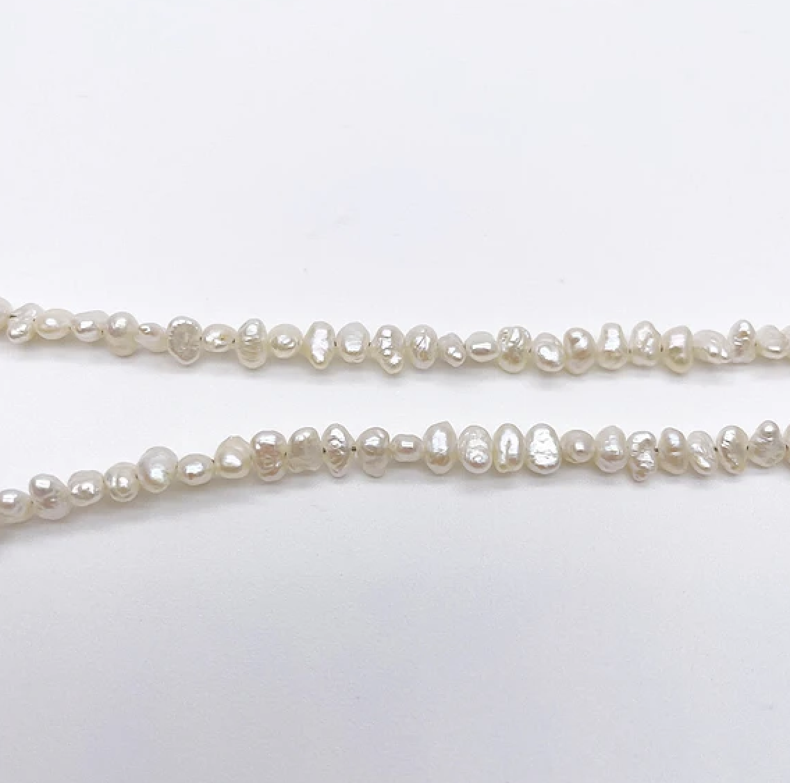 希少 無核 ケシ 連40cm 極小 淡水パール 芥子 バロック 真珠 3~3.5mm 