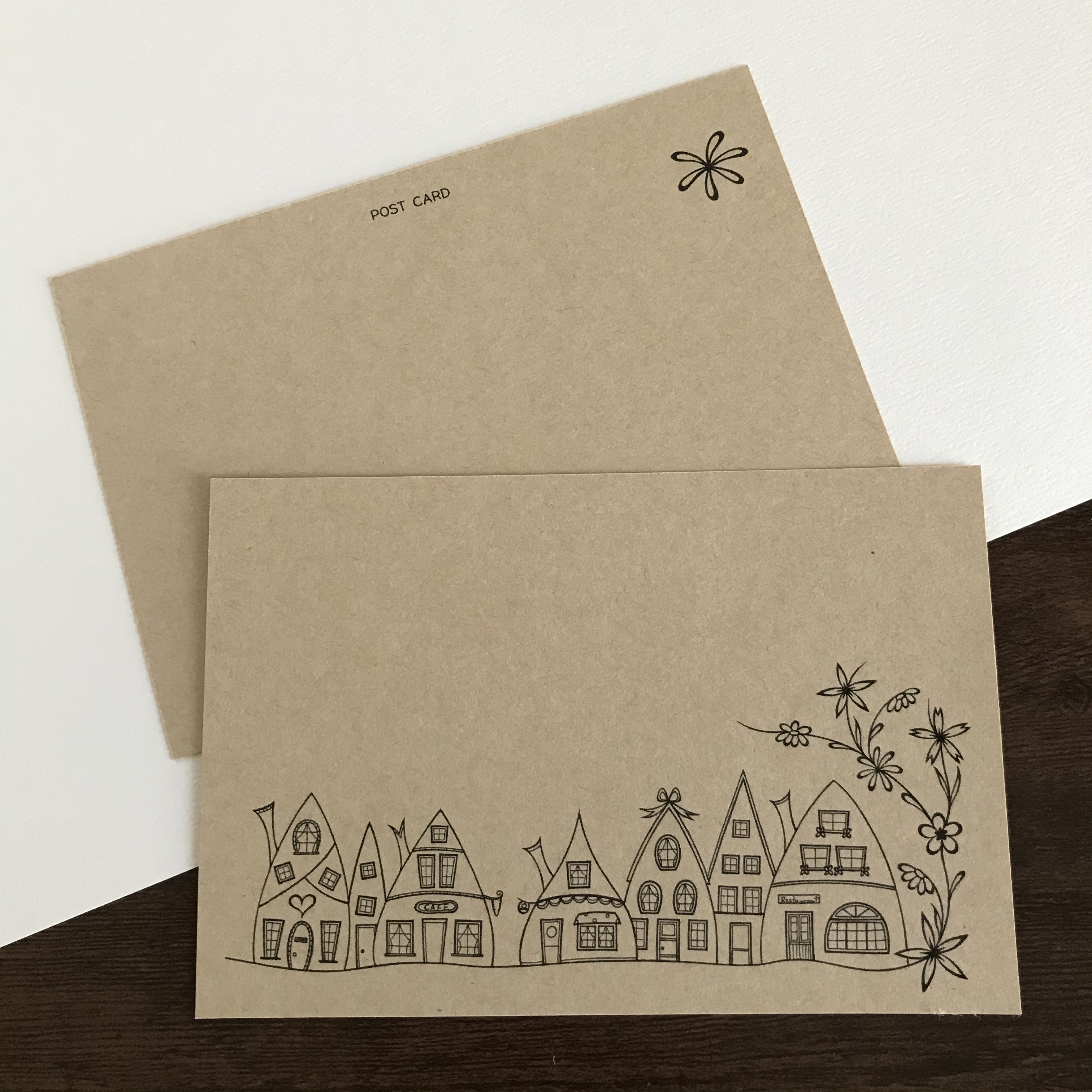 ポストカード 家イラスト ６枚入り Iichi ハンドメイド クラフト作品 手仕事品の通販