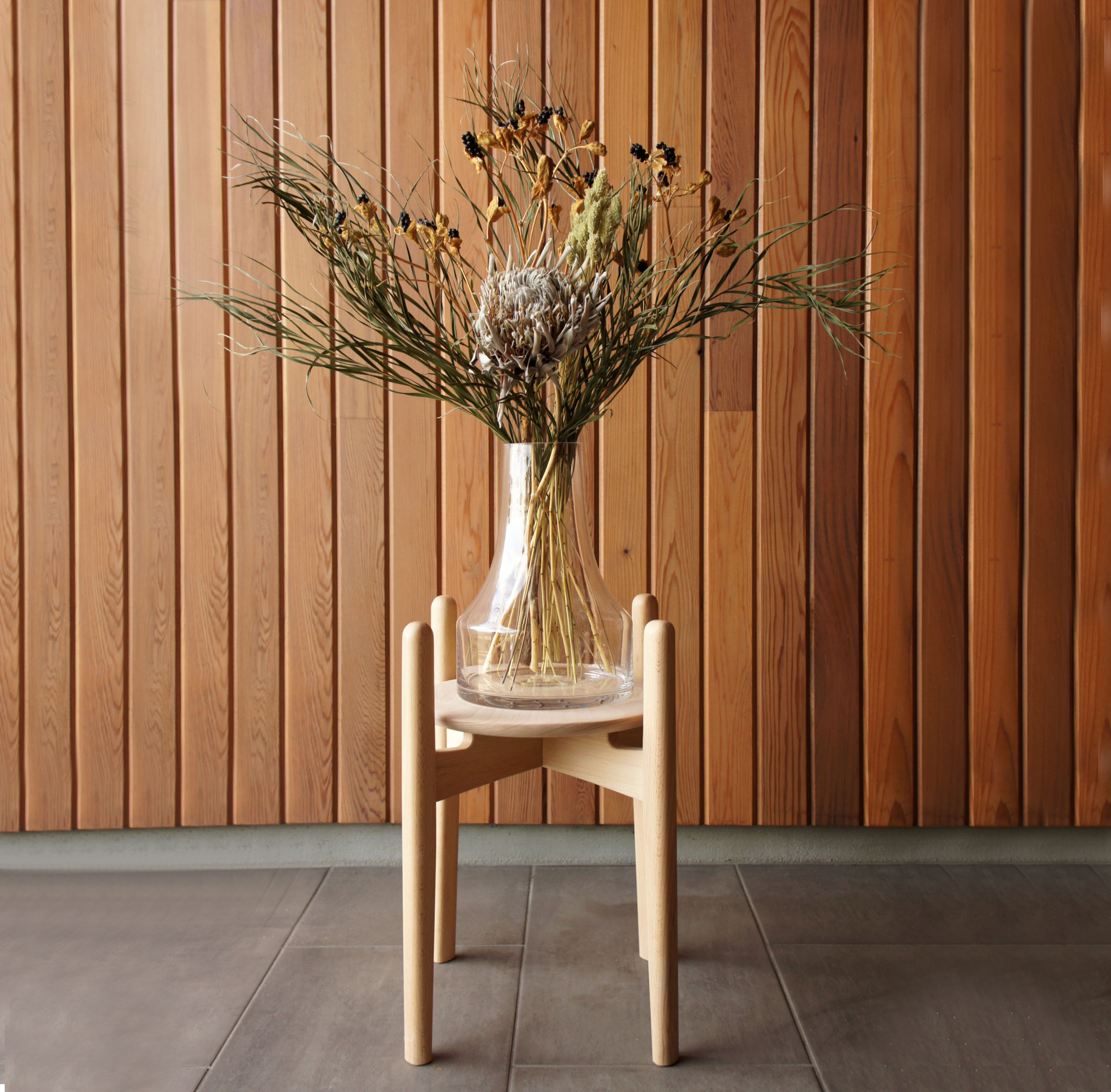 Plant Stand 'float' レッドオーク材 プランタースタンド フラワー