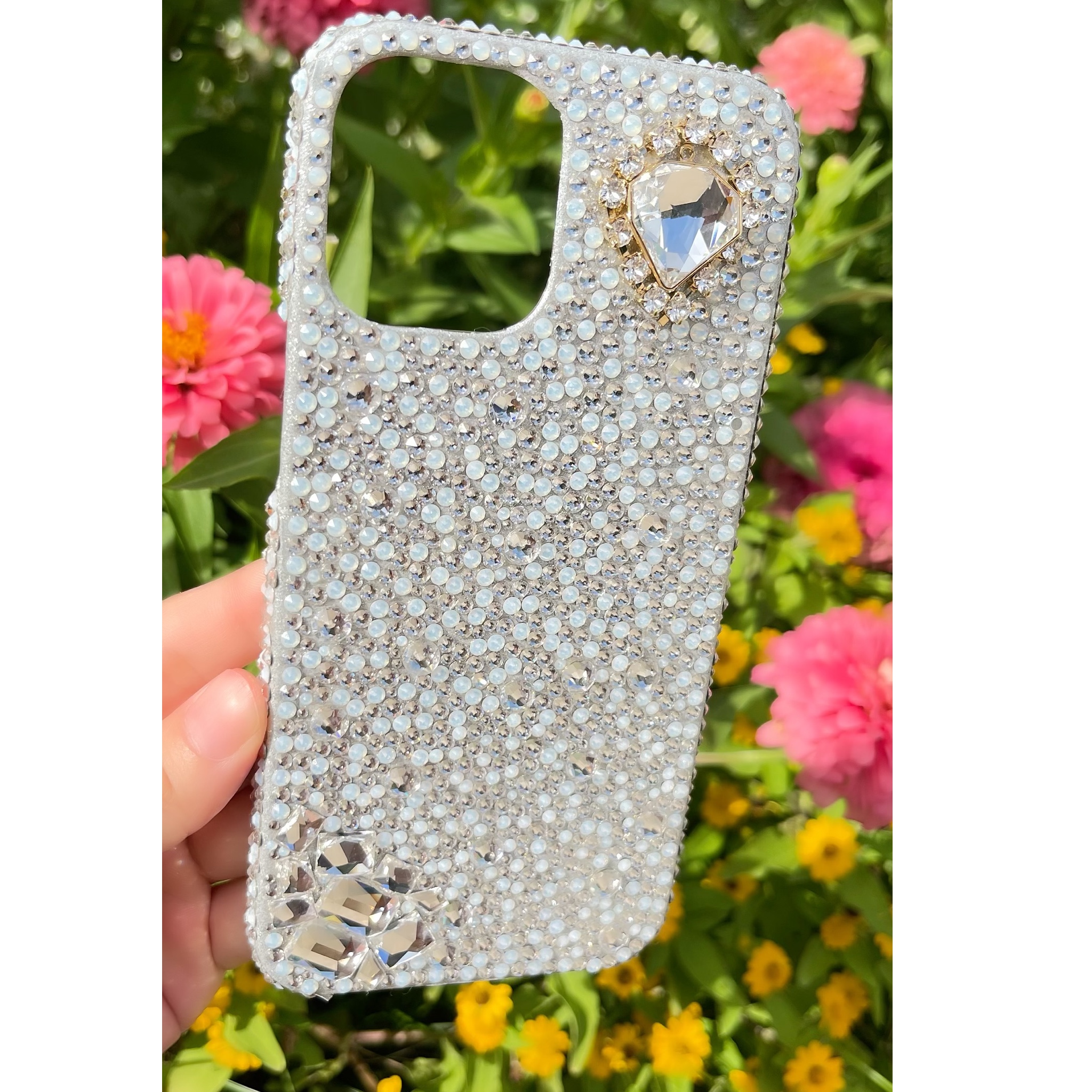 大会作品！ スワロフスキー携帯カバー iPhone ハンドメイド