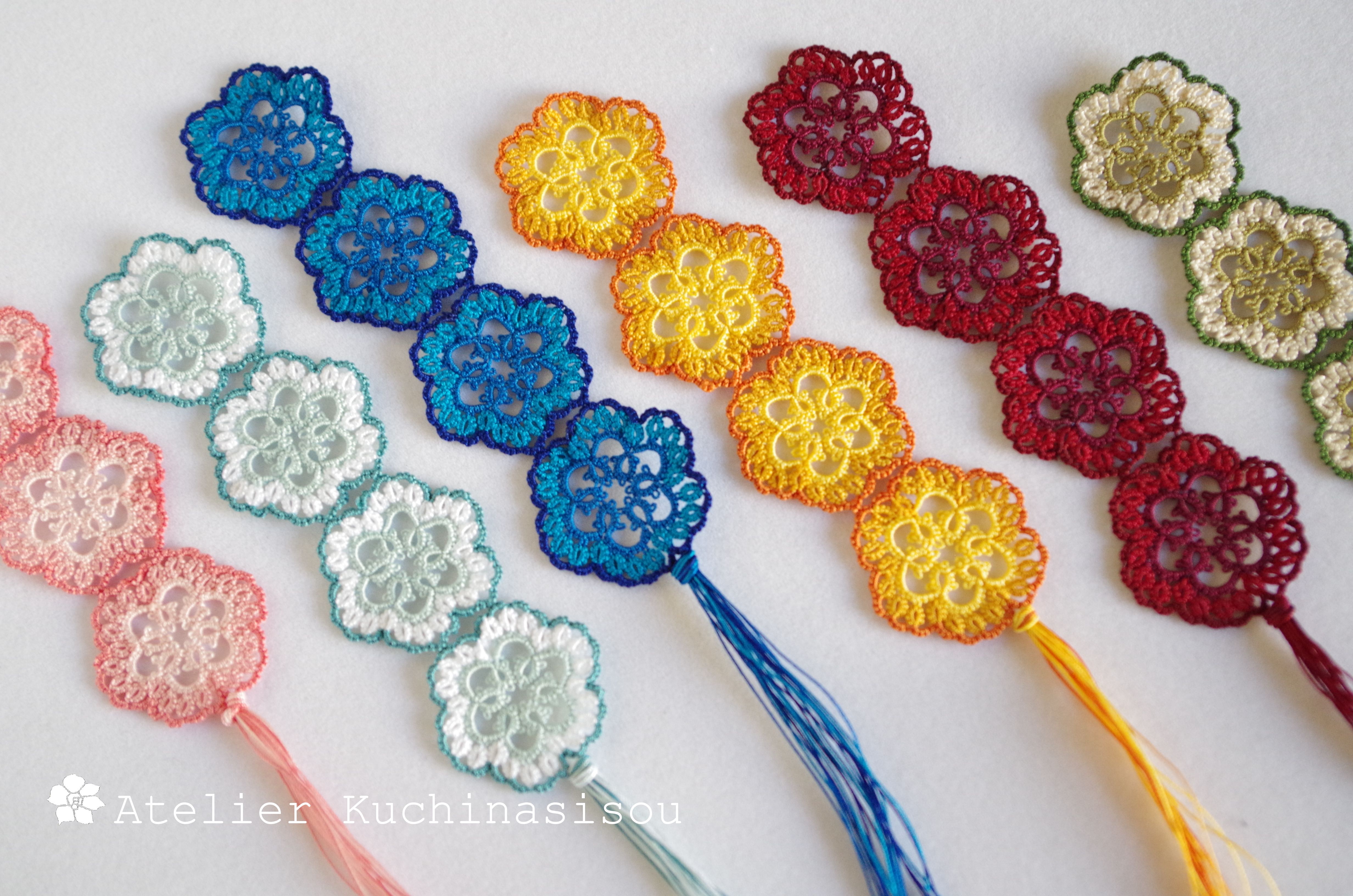 タティングレースのしおり 薄花桜 Iichi ハンドメイド クラフト作品 手仕事品の通販