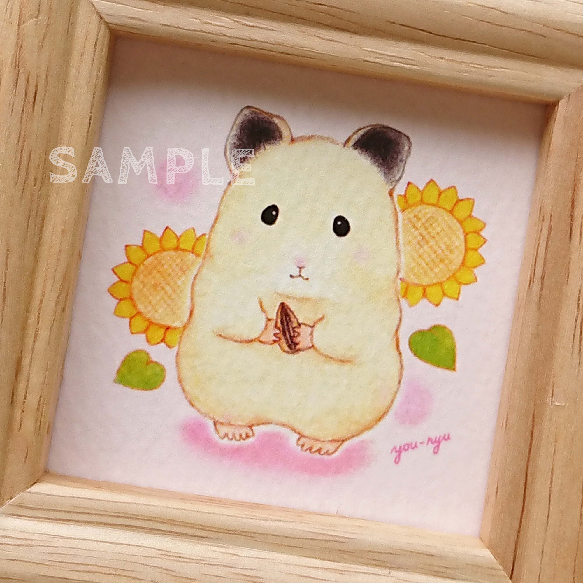 額付ミニイラスト ハムスターちゃん Iichi ハンドメイド クラフト作品 手仕事品の通販