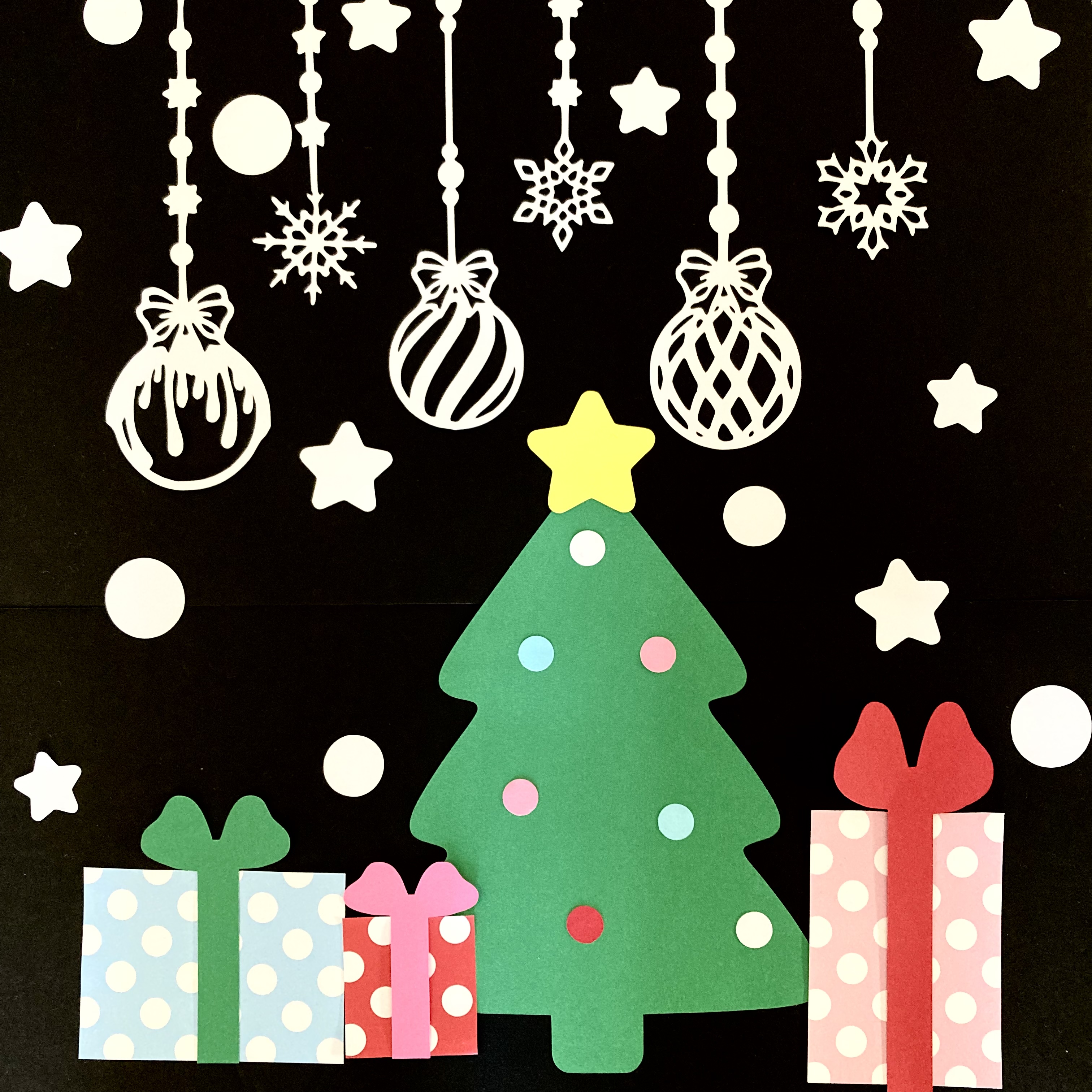 注目ショップ・ブランドのギフト 壁面飾り冬 12月 クリスマス 画用紙