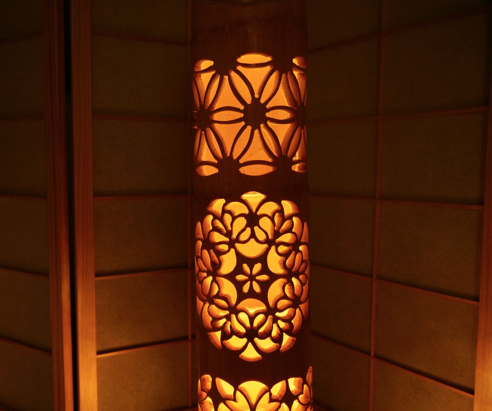 竹灯り・竹あかり・竹灯籠・竹灯篭・竹ランプ ～～ 繊細彫り☆竹彩細☆～～