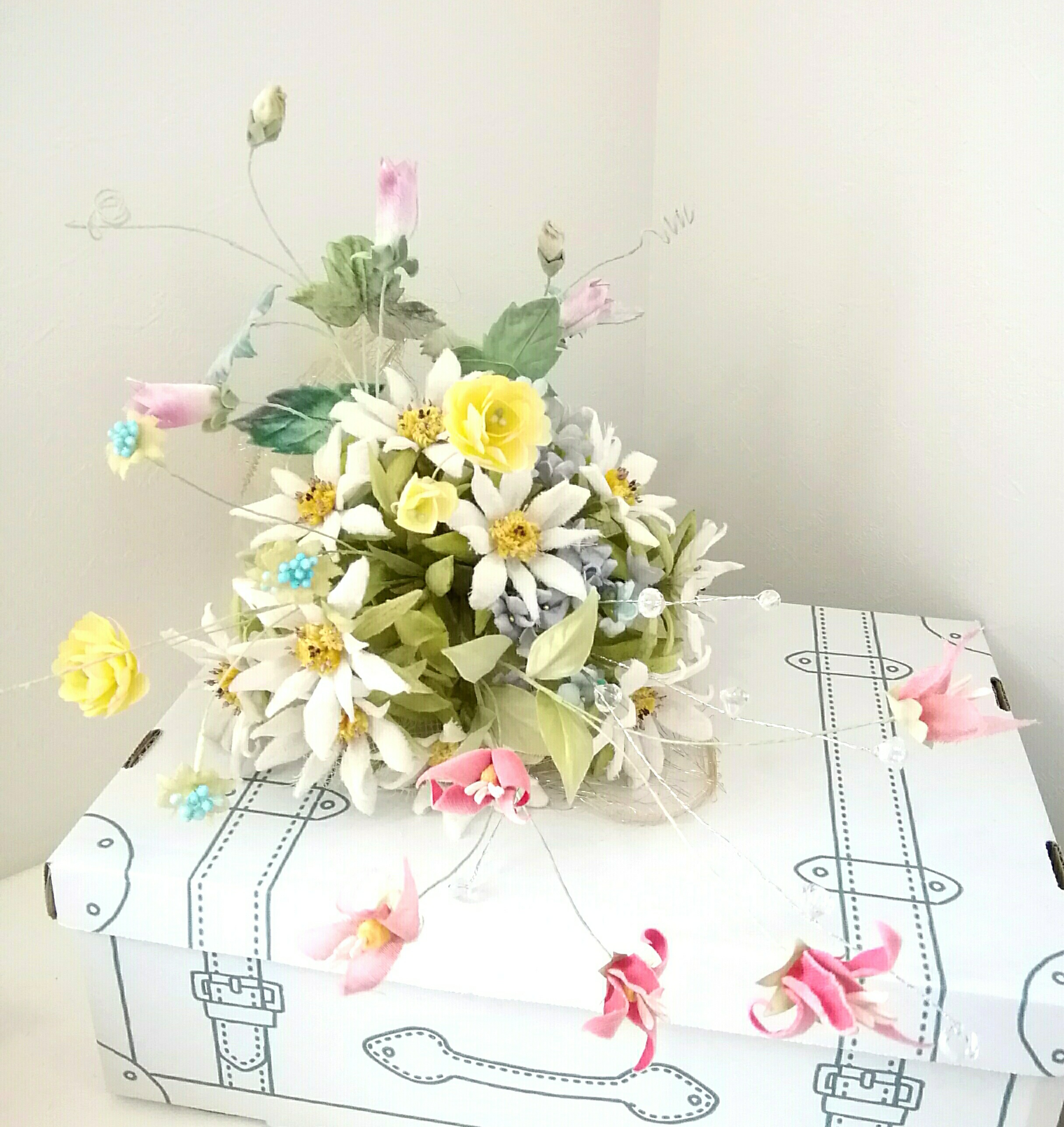 染め布花 アンティーク 優雅なエーデルワイスの花束 Iichi ハンドメイド クラフト作品 手仕事品の通販