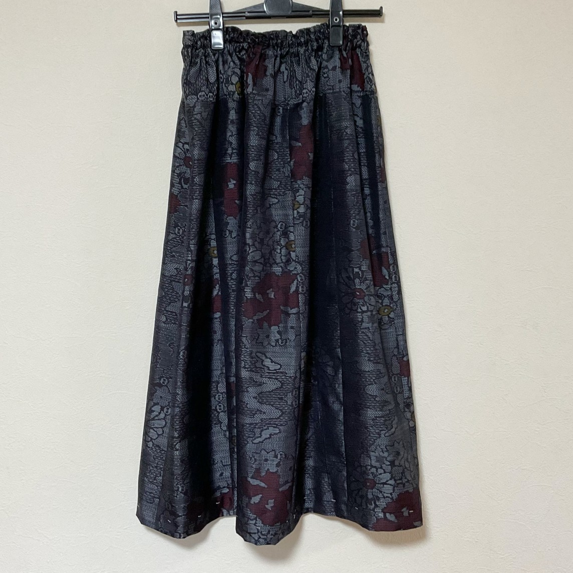 着物リメイク Ｊ 大島 ギャザースカート シルク 古布正絹 着物スカート