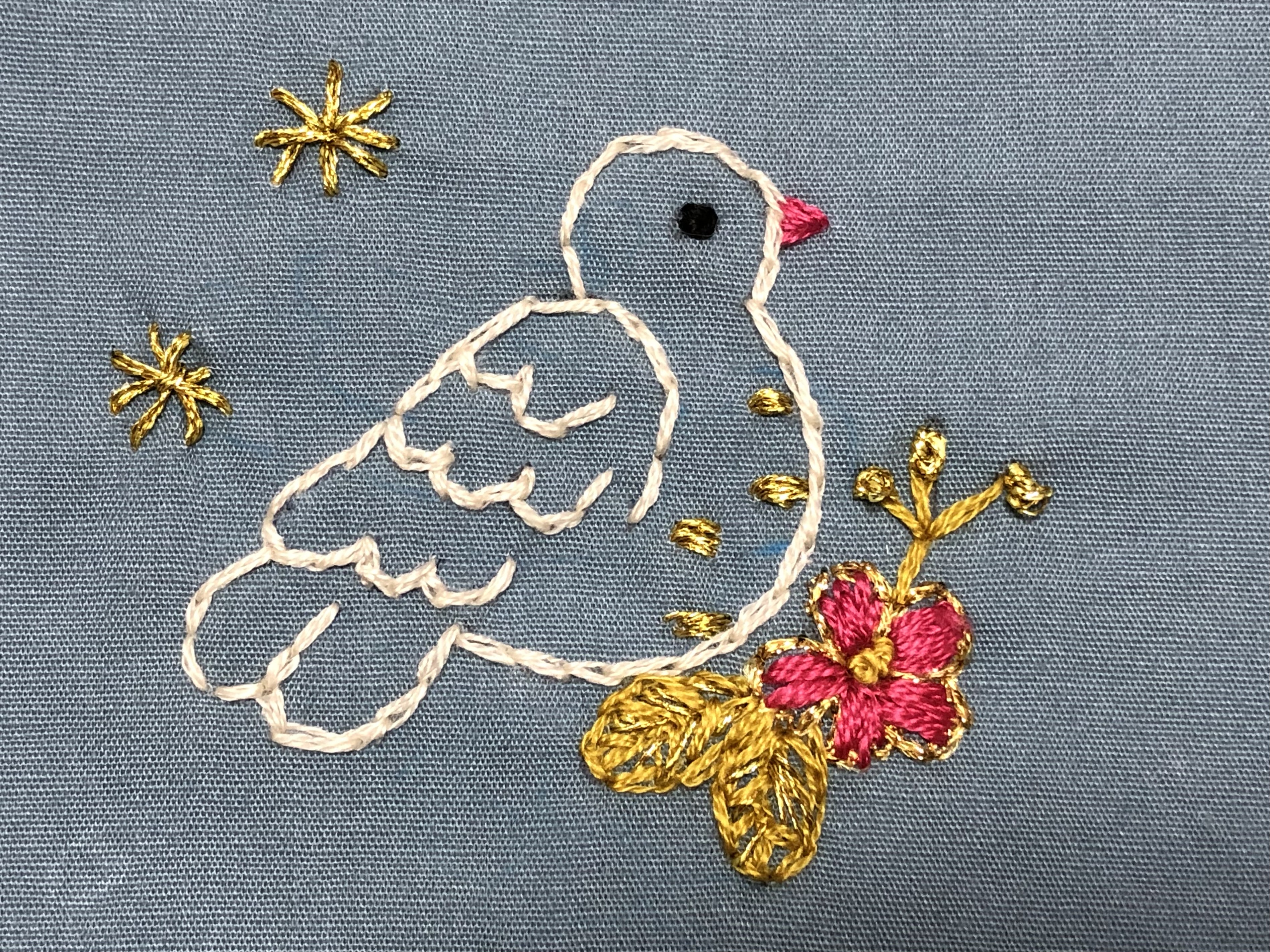 パステルオリーブ しつけ糸付き 刺繍鳥と牡丹 名古屋帯 No460 | irai.co.id