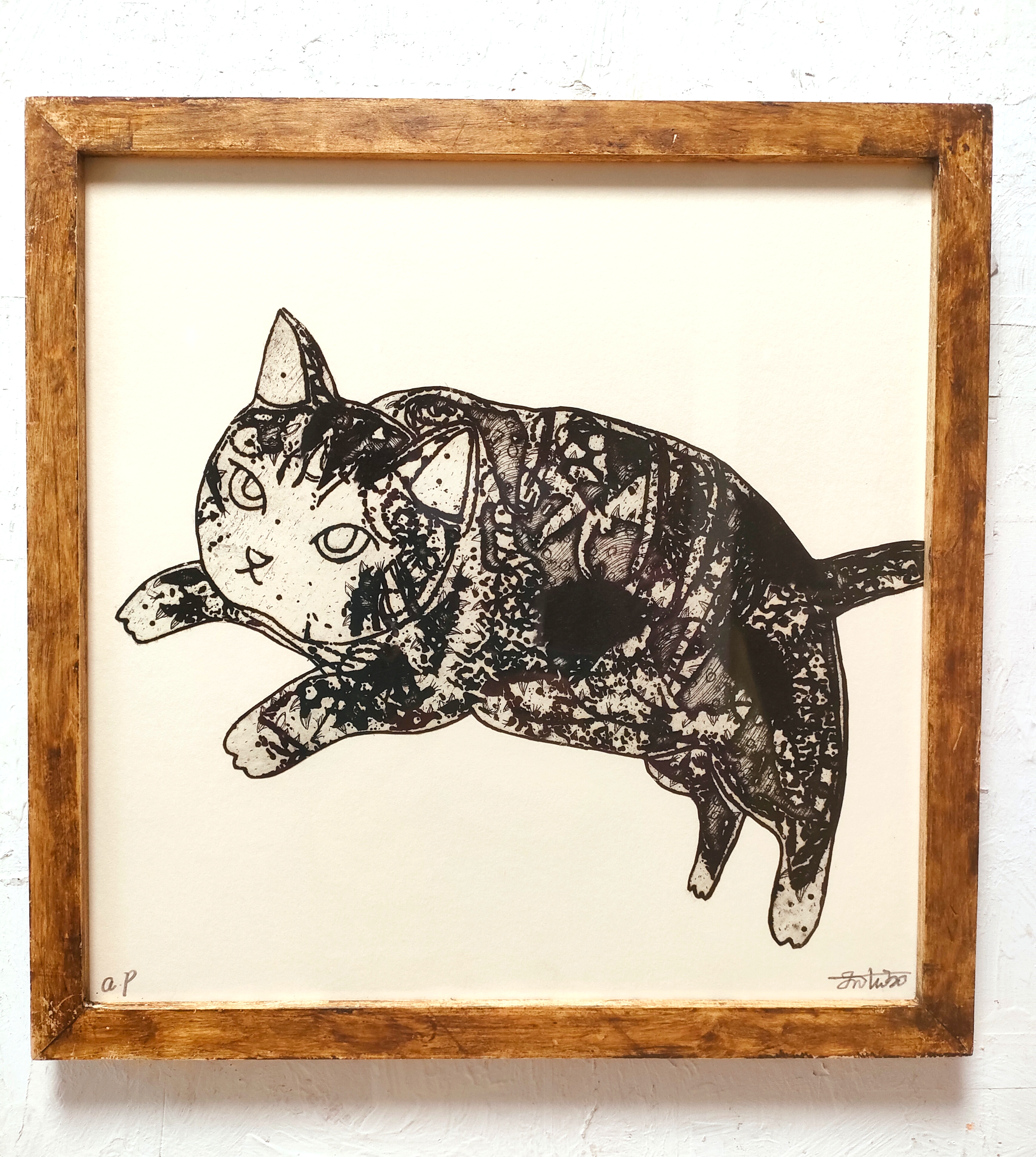 上品なスタイル 自作絵画 猫とネズミ 小作品 industria.escopil.co.mz