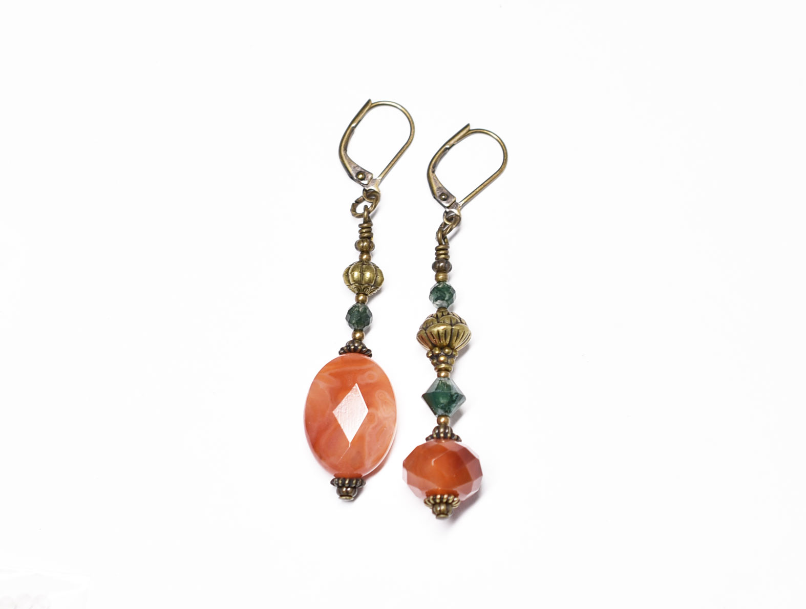 美品☆talkative☆CREST ピアス グリーンアゲート カルセドニー