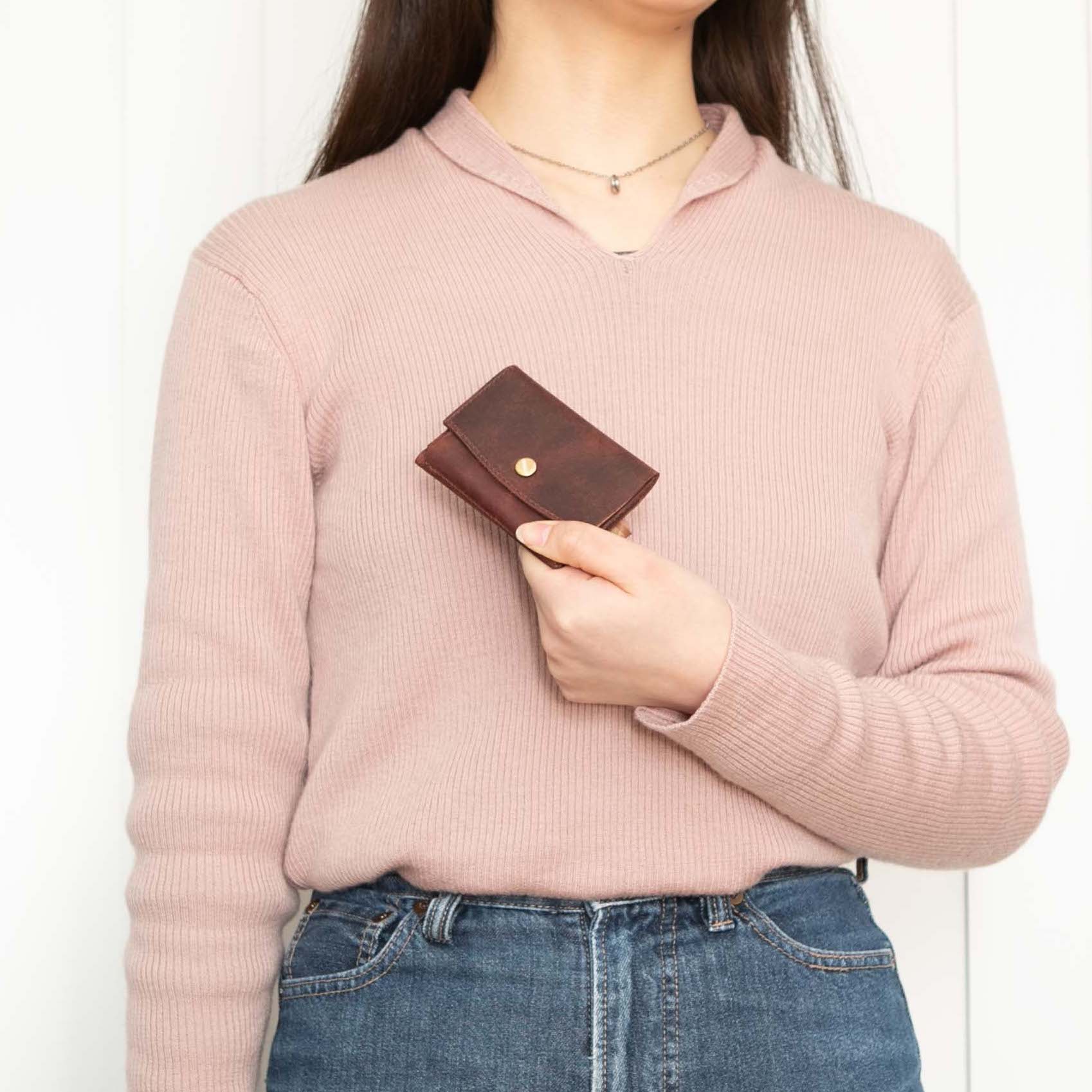 カードサイズの小さい財布 三つ折り ミニ財布 本革 レザー ミニマム 