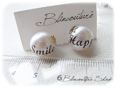 P049レタリング一粒ピアス Iichi ハンドメイド クラフト作品 手仕事品の通販