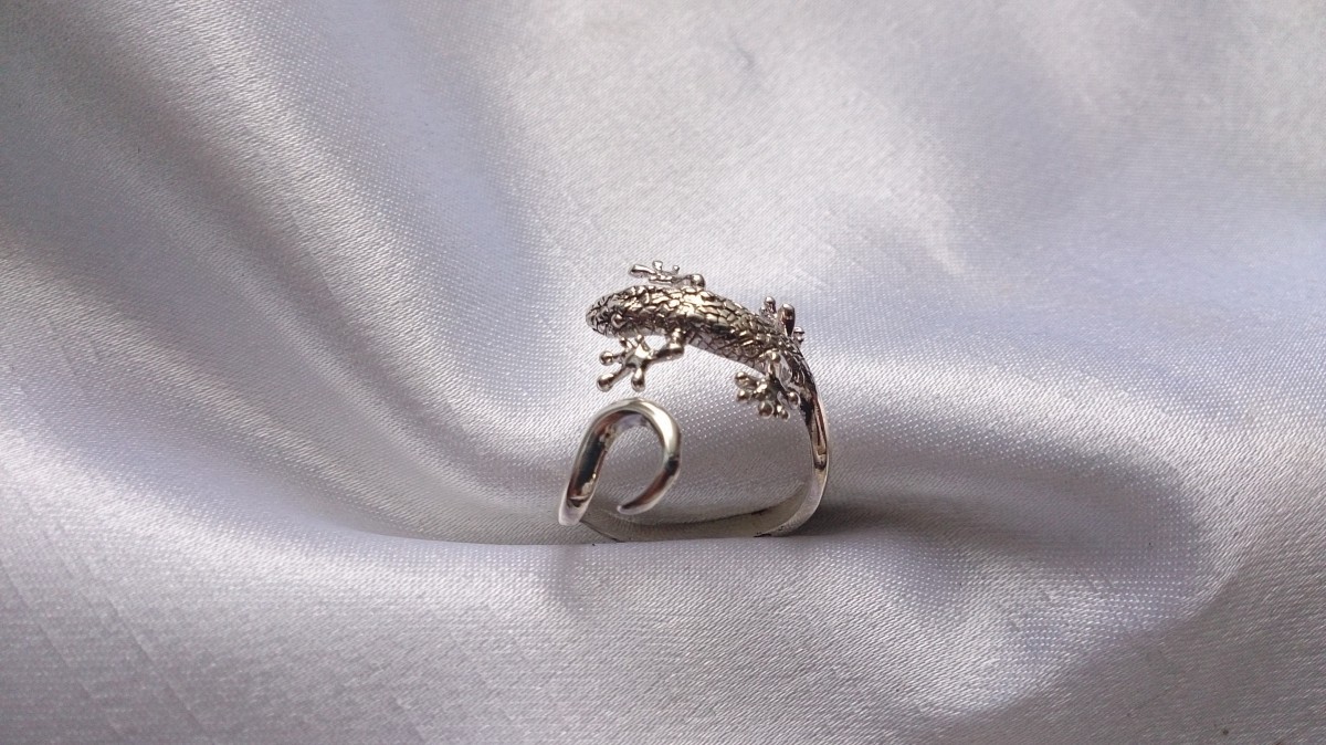 トカゲリング 女性用 Iichi ハンドメイド クラフト作品 手仕事品の通販