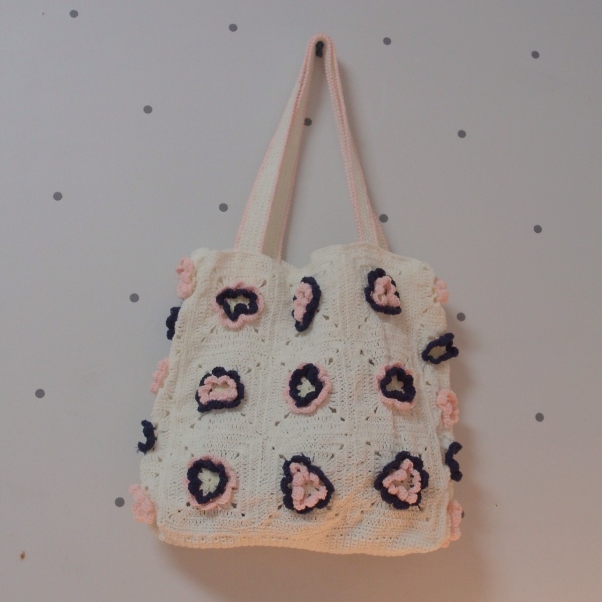 花モチーフバッグ 白 Iichi ハンドメイド クラフト作品 手仕事品の通販