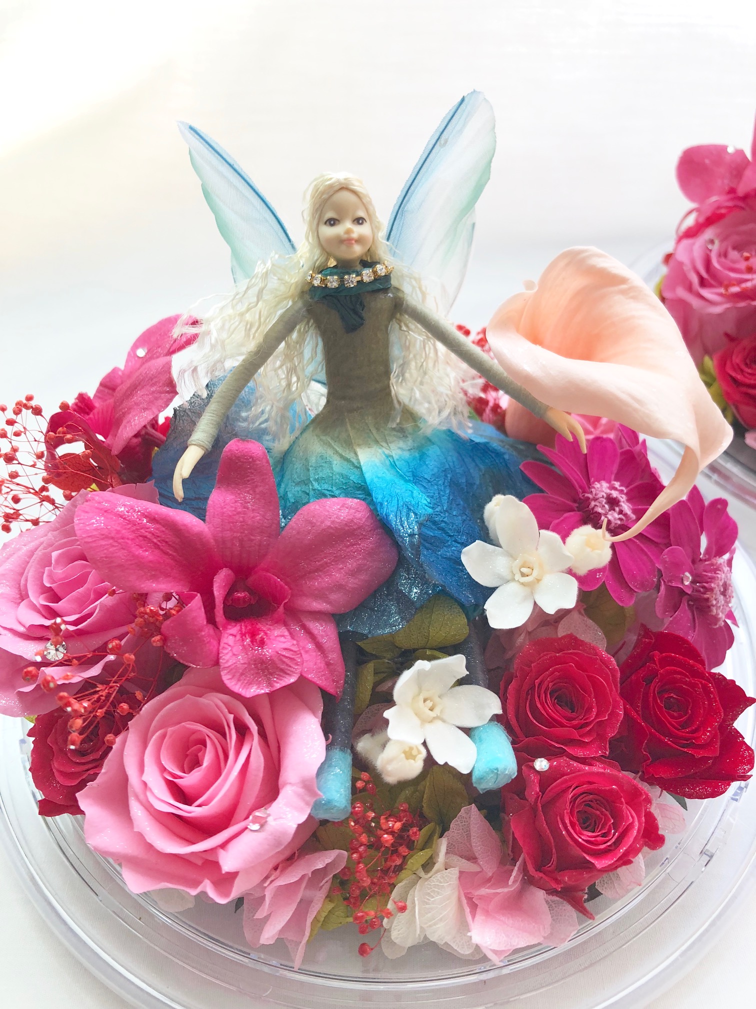 プリザーブドフラワー オルゴールアレンジ 妖精と星に願いを Iichi ハンドメイド クラフト作品 手仕事品の通販