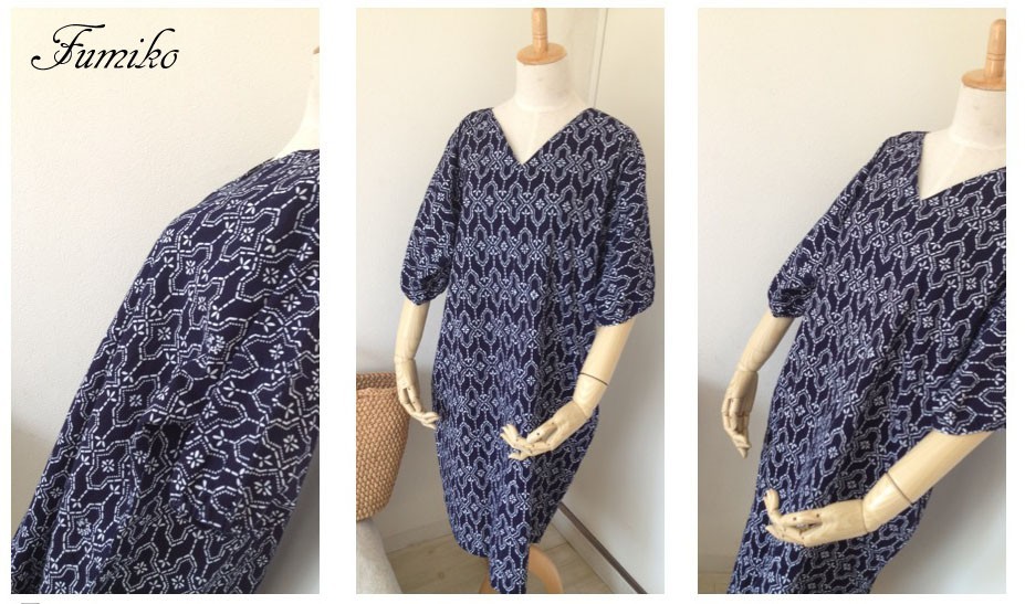 浴衣生地のワンピース Iichi ハンドメイド クラフト作品 手仕事品の通販