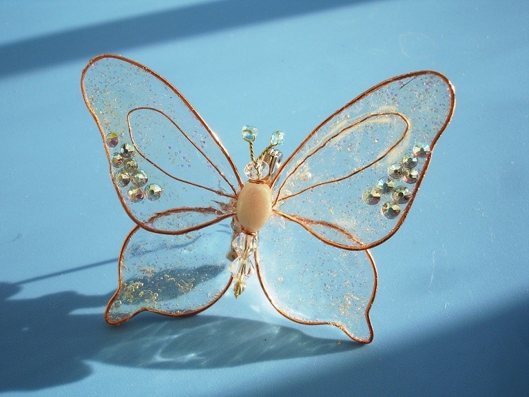 ハンドメイド ちょうちょ ワイヤーアート