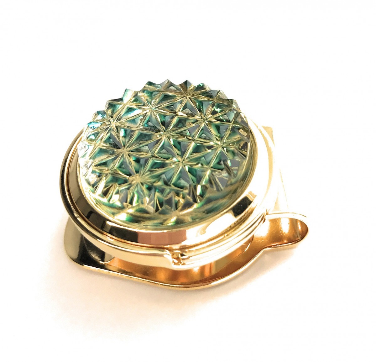 希少　美品　東京切子 KILIKO ゴルフマーカー ゴールド ガラス 桐箱付き 希少 美品 東京切子 KILIKO ゴルフマーカー ゴールド ガラス 桐箱付き