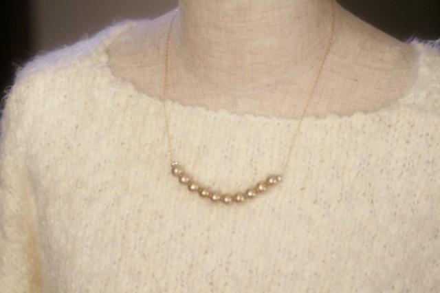 14kgfコットンパール ベージュ ネックレス Iichi ハンドメイド クラフト作品 手仕事品の通販