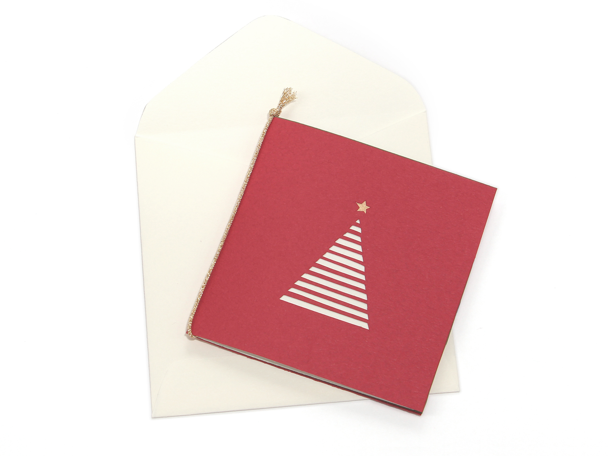 クリスマスカード ツリー 赤 Iichi ハンドメイド クラフト作品 手仕事品の通販
