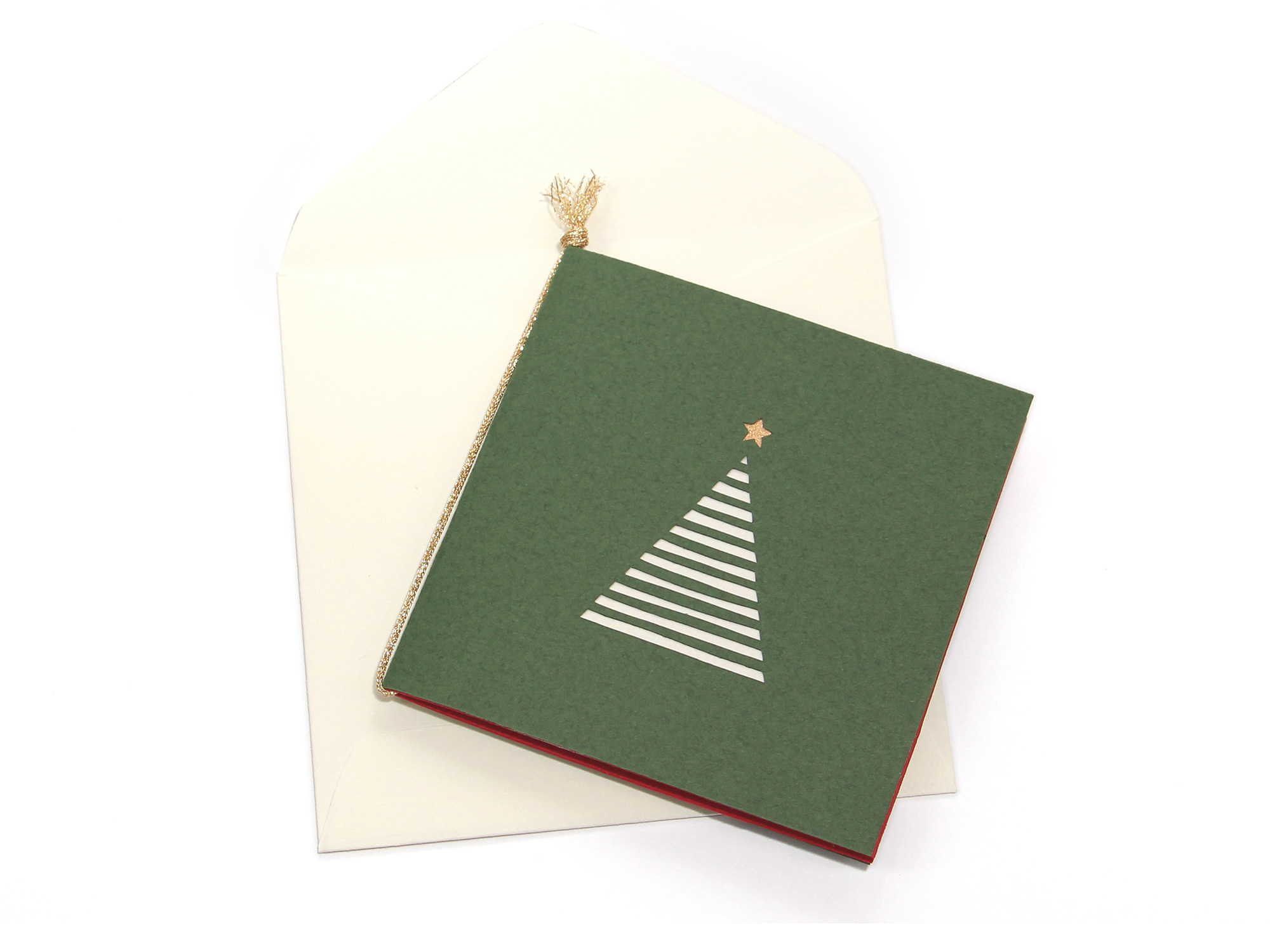 クリスマスカード ツリー 緑 Iichi ハンドメイド クラフト作品 手仕事品の通販