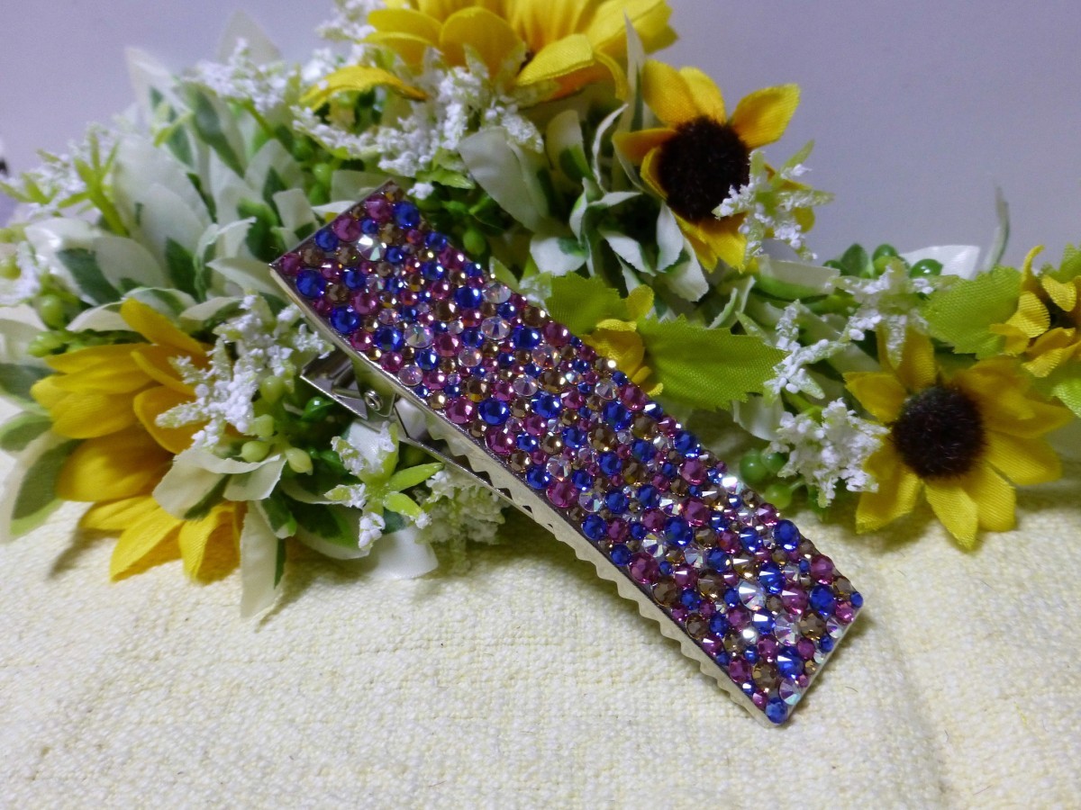 デコヘアクリップ 宝石 Iichi ハンドメイド クラフト作品 手仕事品の通販
